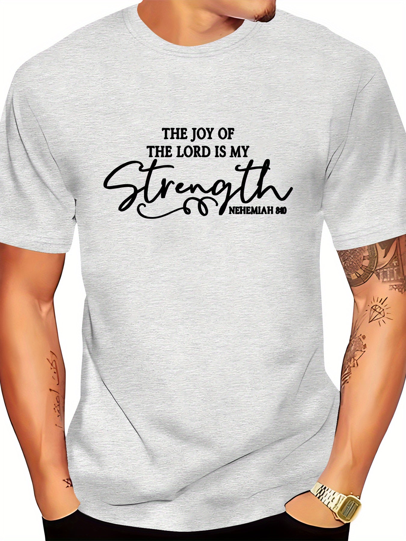 The Joy Of God Is My Strength Men's Christian T-shirt claimedbygoddesigns