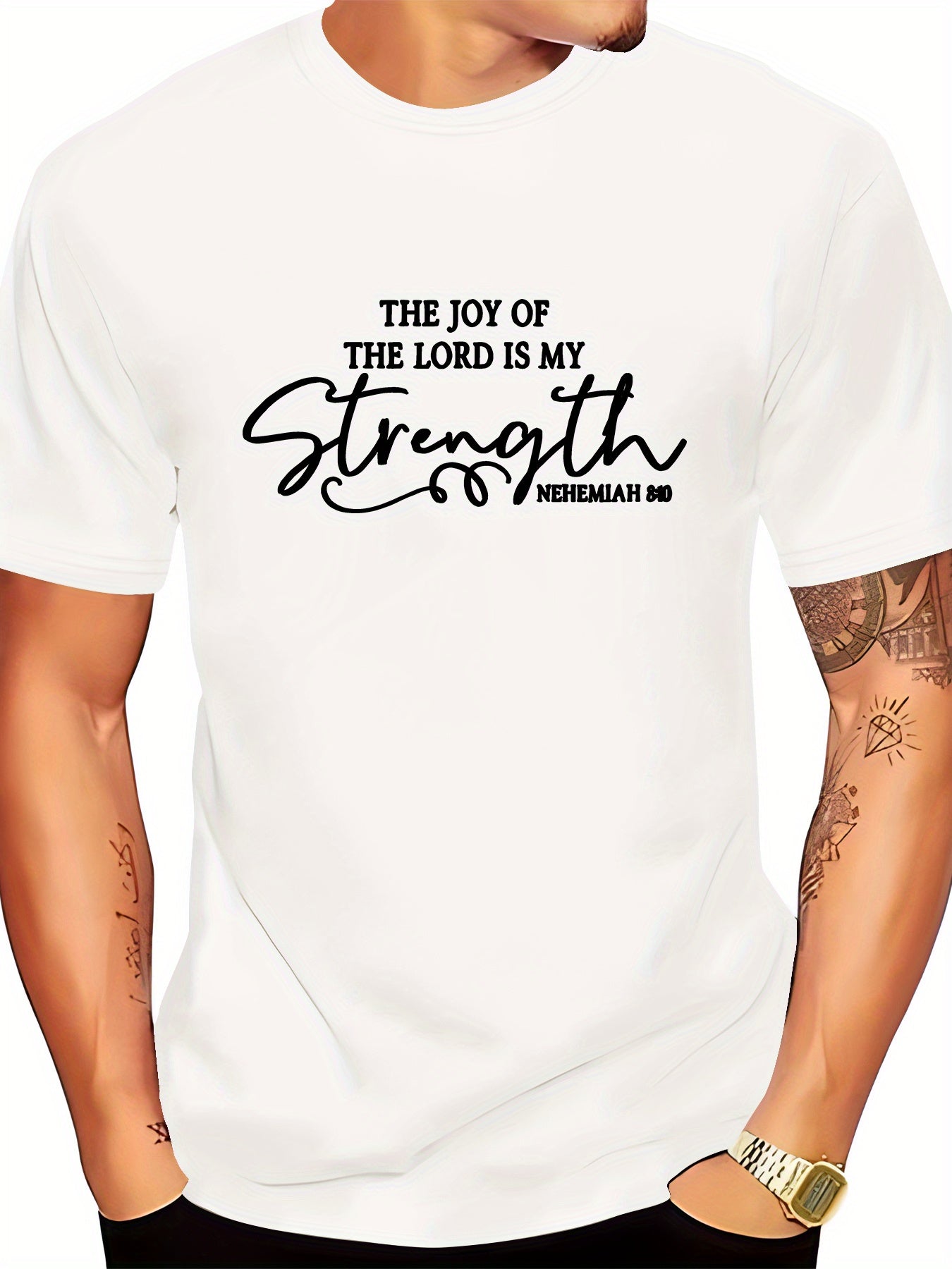 The Joy Of God Is My Strength Men's Christian T-shirt claimedbygoddesigns