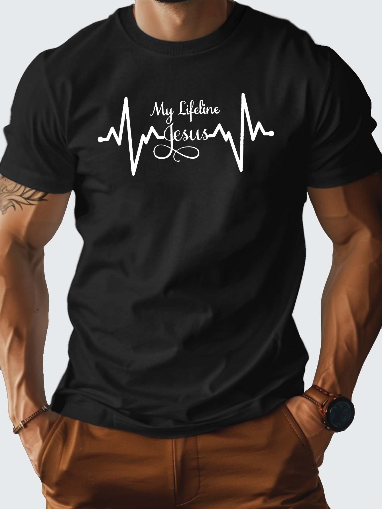 My Lifeline Is Jesus Men's Christian T-shirt claimedbygoddesigns