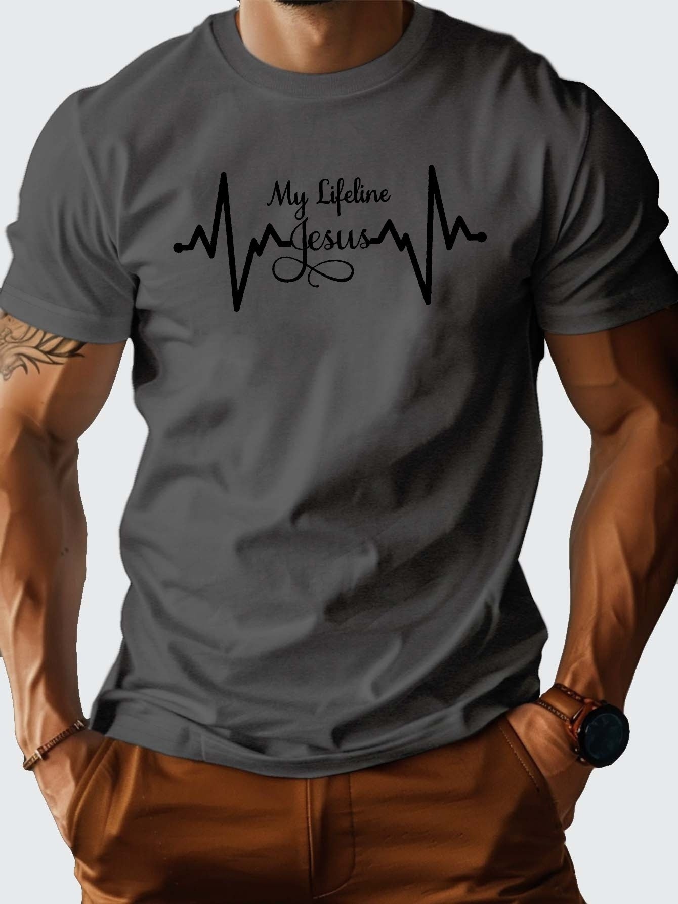 My Lifeline Is Jesus Men's Christian T-shirt claimedbygoddesigns