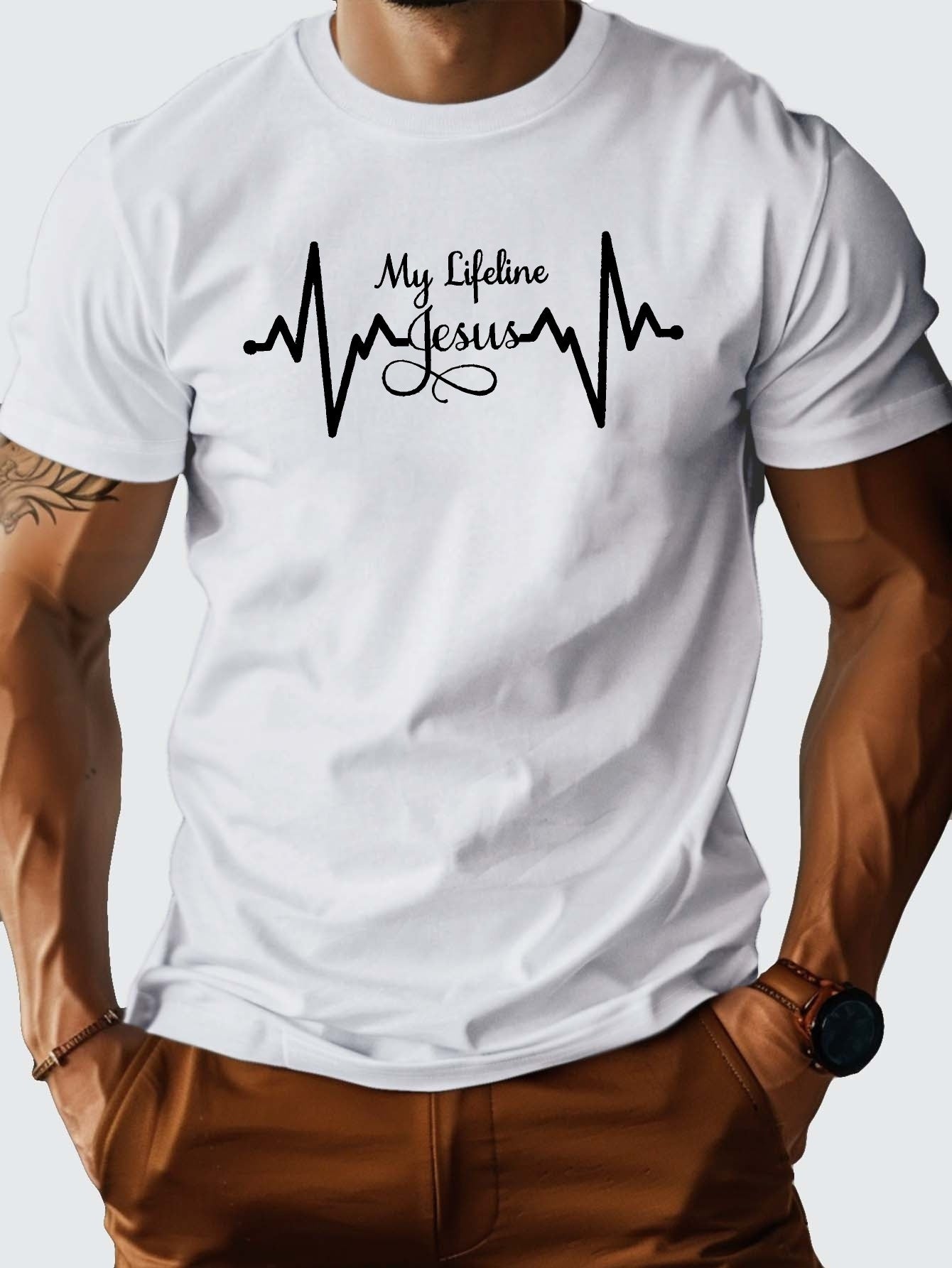 My Lifeline Is Jesus Men's Christian T-shirt claimedbygoddesigns