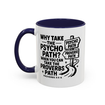 Inspirational Quote Accent Coffee Mug - Perfect Gift for Motivational Moments, Office Desk Essentials, Christian Gifts, Proverbs 3:5-6