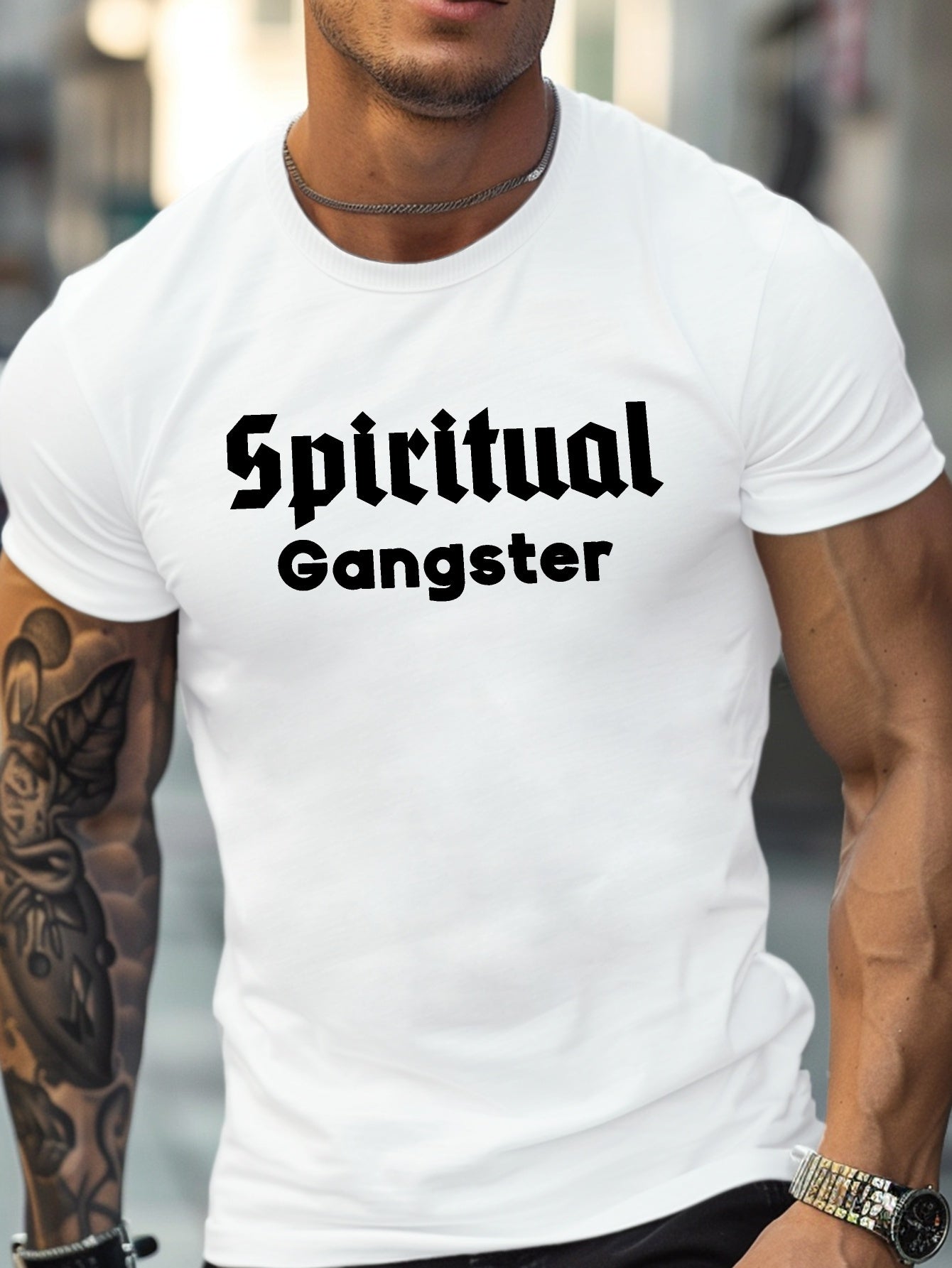 Spiritual Gangster Funny Men's Christian T-shirt claimedbygoddesigns