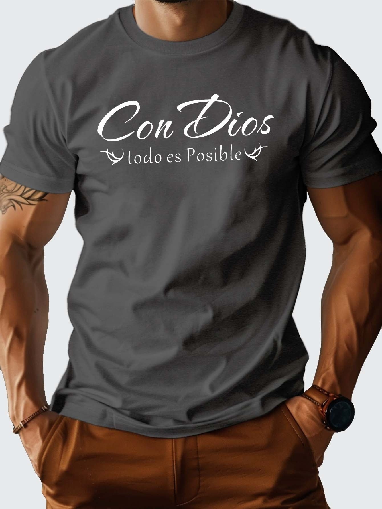 CON DIOS TODO ES POSIBLE Christian Spanish Men's T-shirt claimedbygoddesigns
