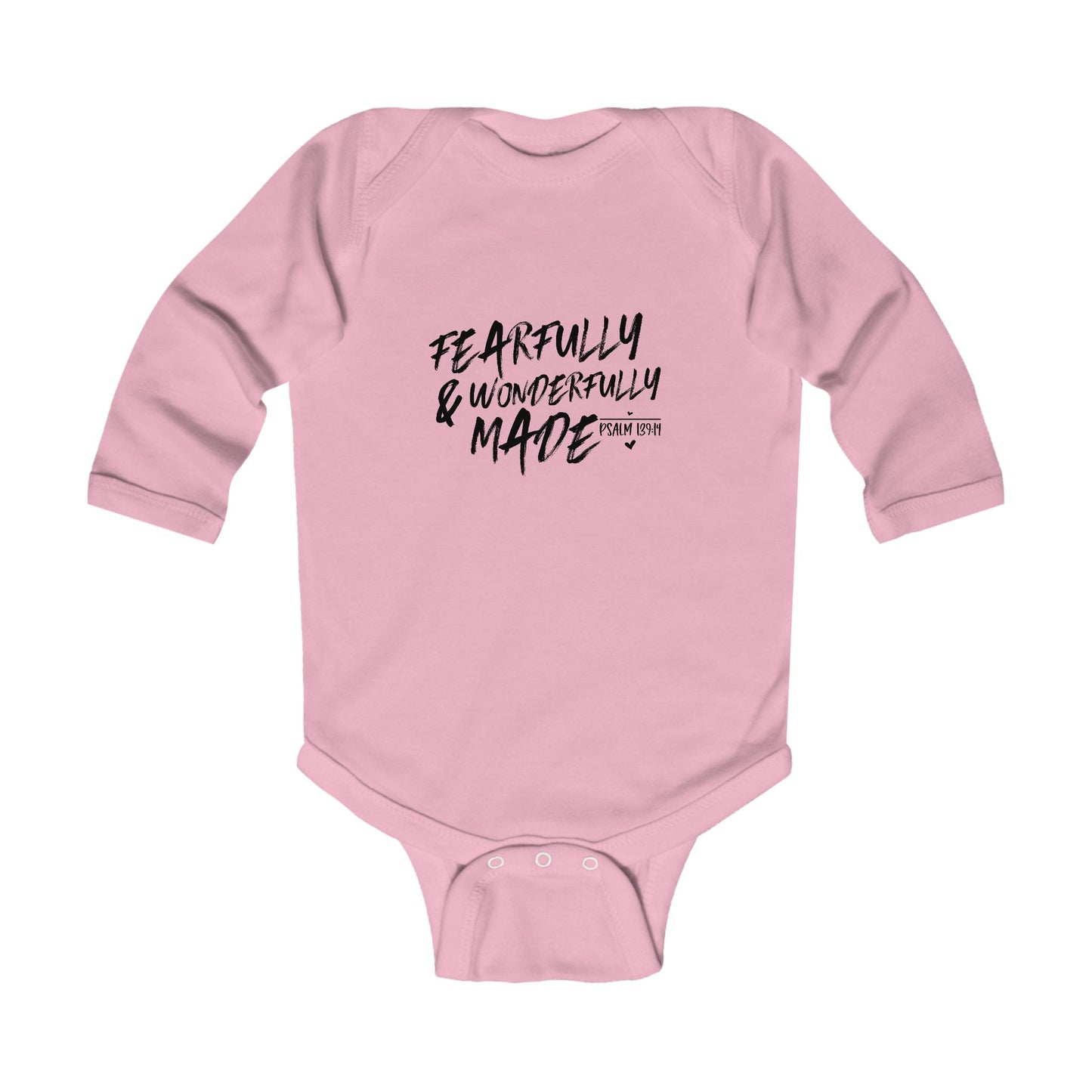 Fearfully And Wonderfully Made Christian Long Sleeve BABY ONESIE