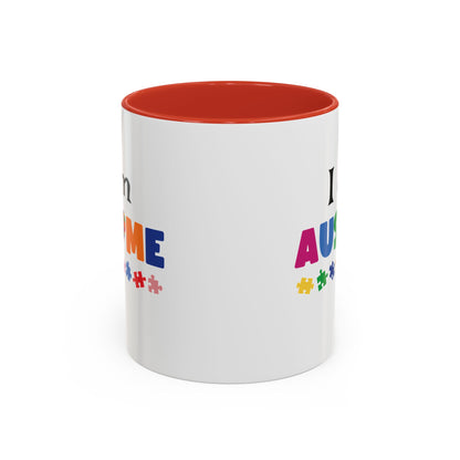 Inspirational Autism Coffee Mug - I am AUSome - 11oz/15oz Accent Mug