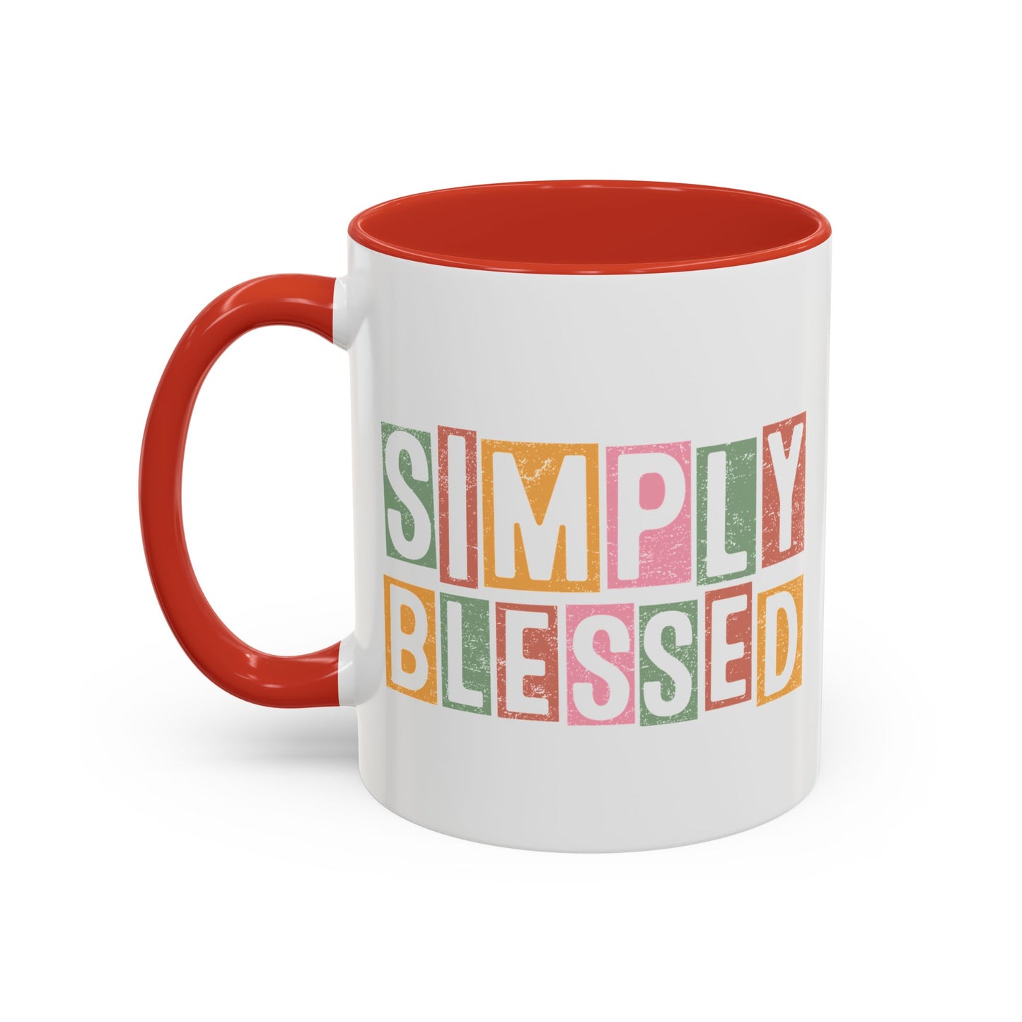 Christian Ceramic Mug- Simply Blessed Accent Coffee Mug (11, 15oz)