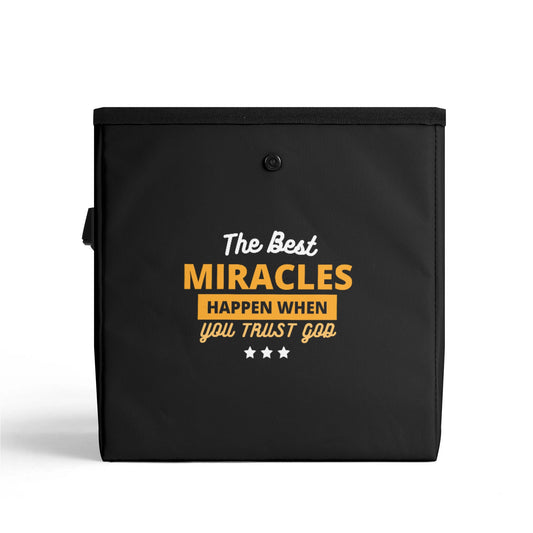 The Best Miracles Happen When We Trust God Hanging Storage Trash Car Organizer Bag Christian Car Accessories popcustoms
