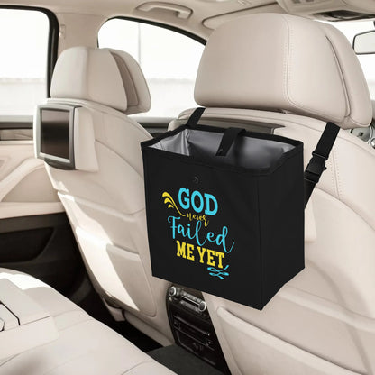 God Never Failed Me Yet Hanging Storage Trash Car Organizer Bag Christian Car Accessories popcustoms