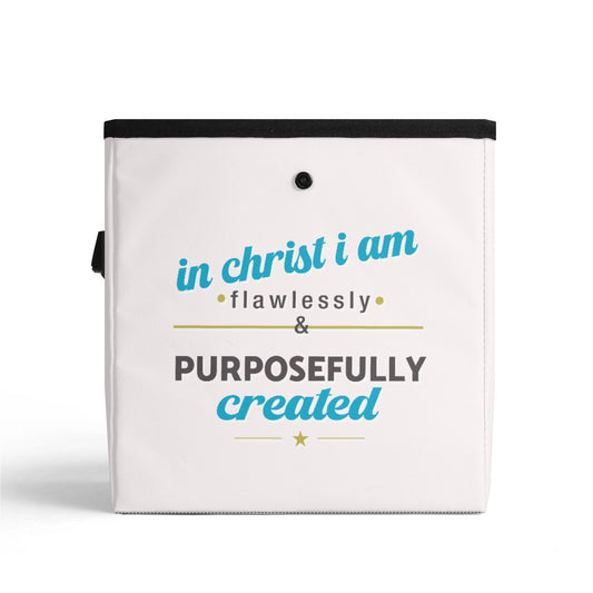 In Christ I Am Flawlessly & Purposefully Created Hanging Storage Trash Car Organizer Bag Christian Car Accessories popcustoms