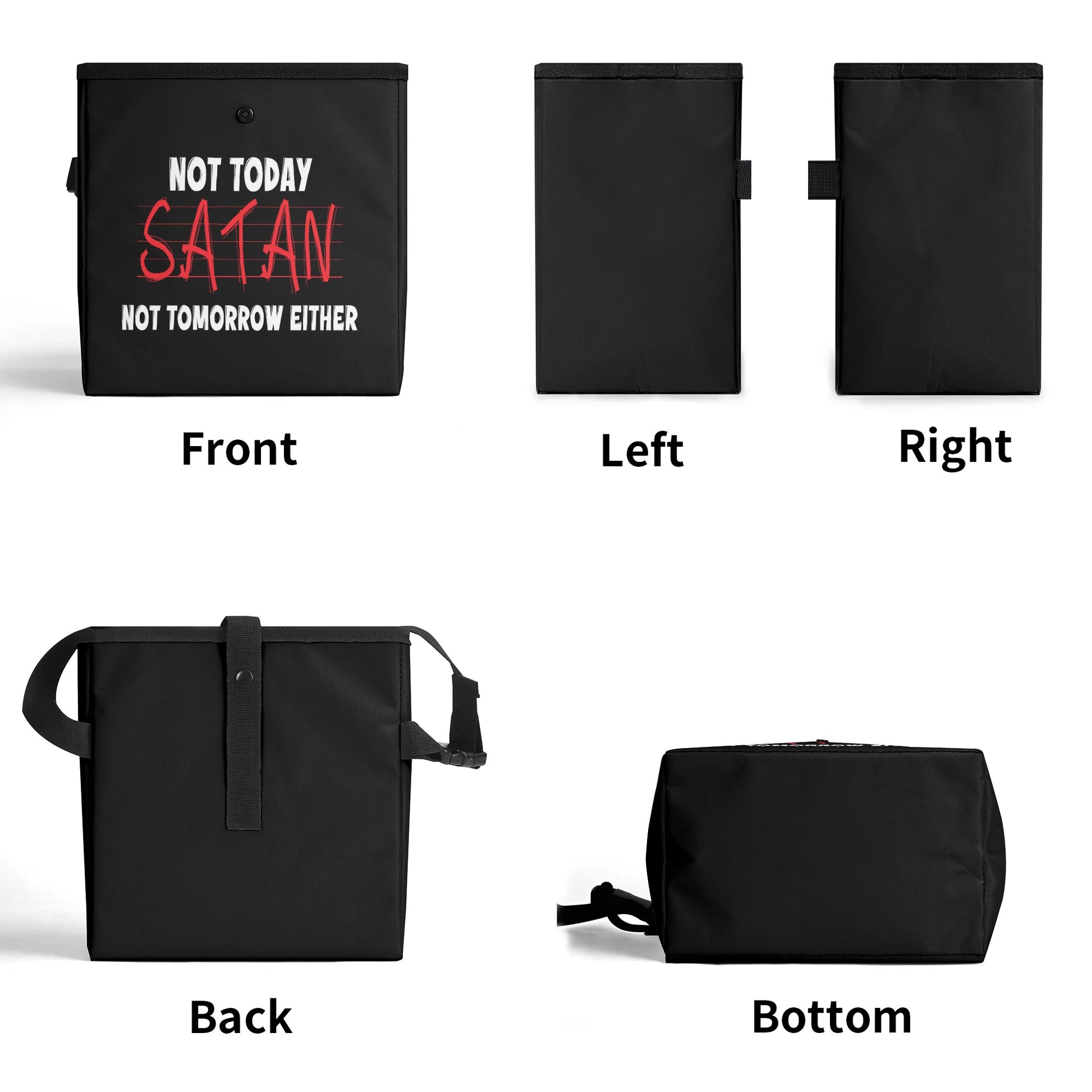 Not Today Satan Not Tomorrow Either Hanging Storage Trash Car Organizer Bag Christian Car Accessories popcustoms