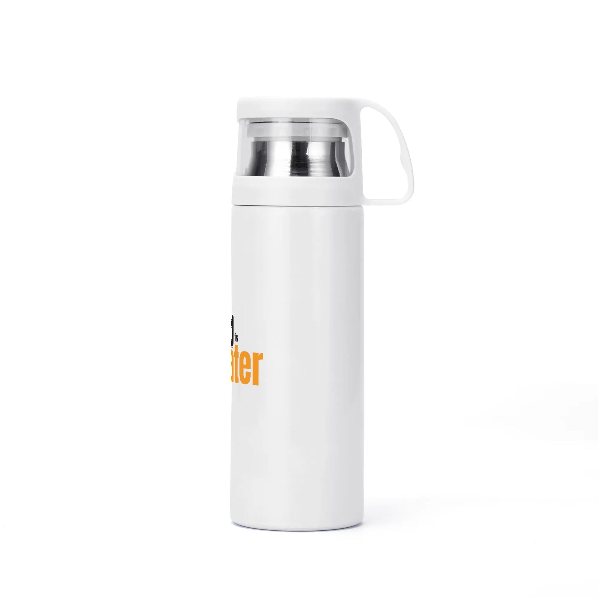 God Is Greater Vacuum Bottle with Cup popcustoms