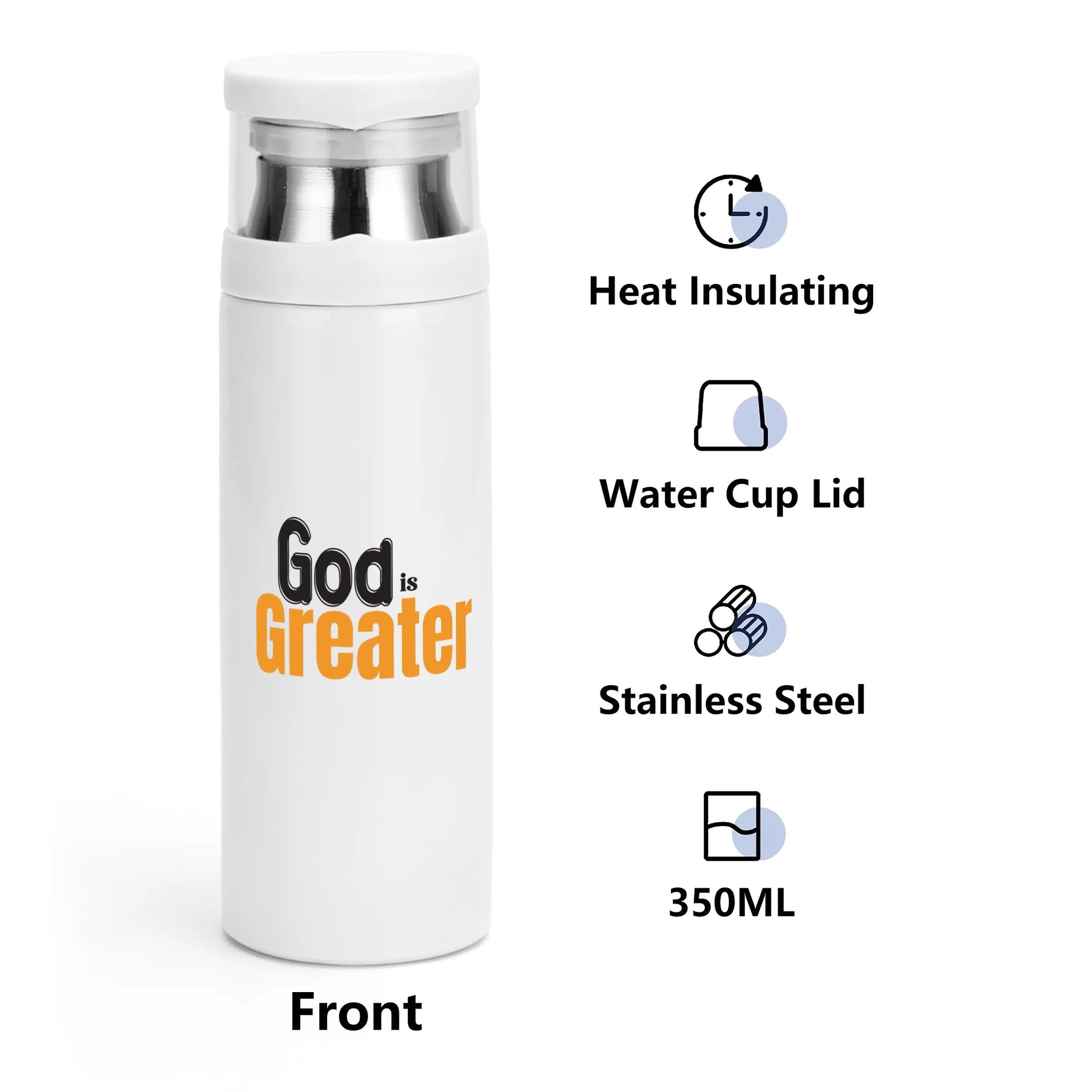 God Is Greater Vacuum Bottle with Cup popcustoms