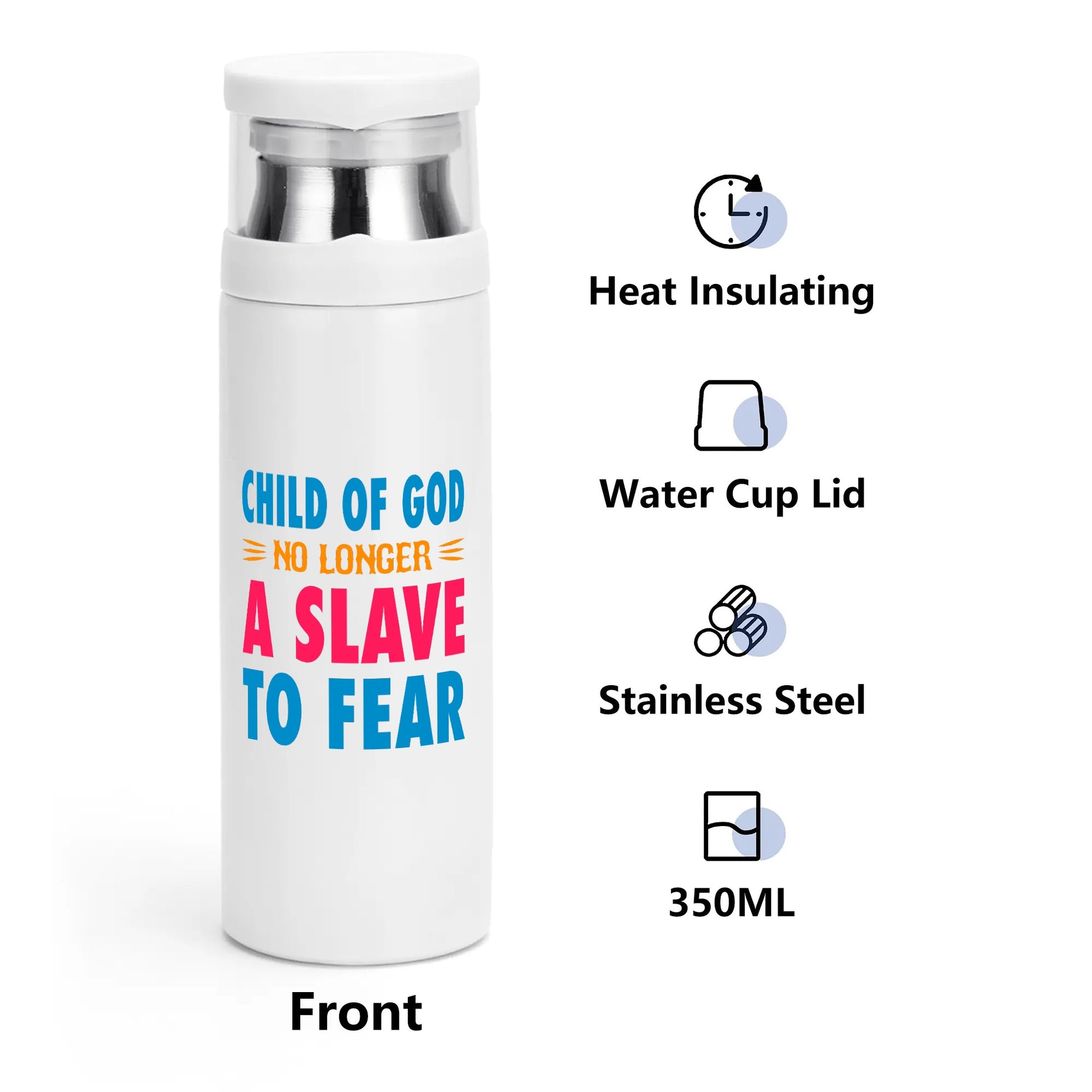 Child Of God No Longer A Slave To Fear Vacuum Bottle with Cup popcustoms