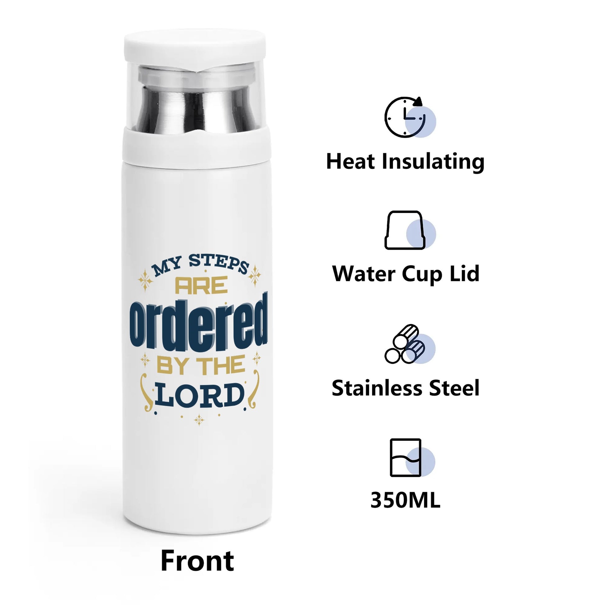My Steps Are Ordered By The Lord Vacuum Bottle with Cup popcustoms