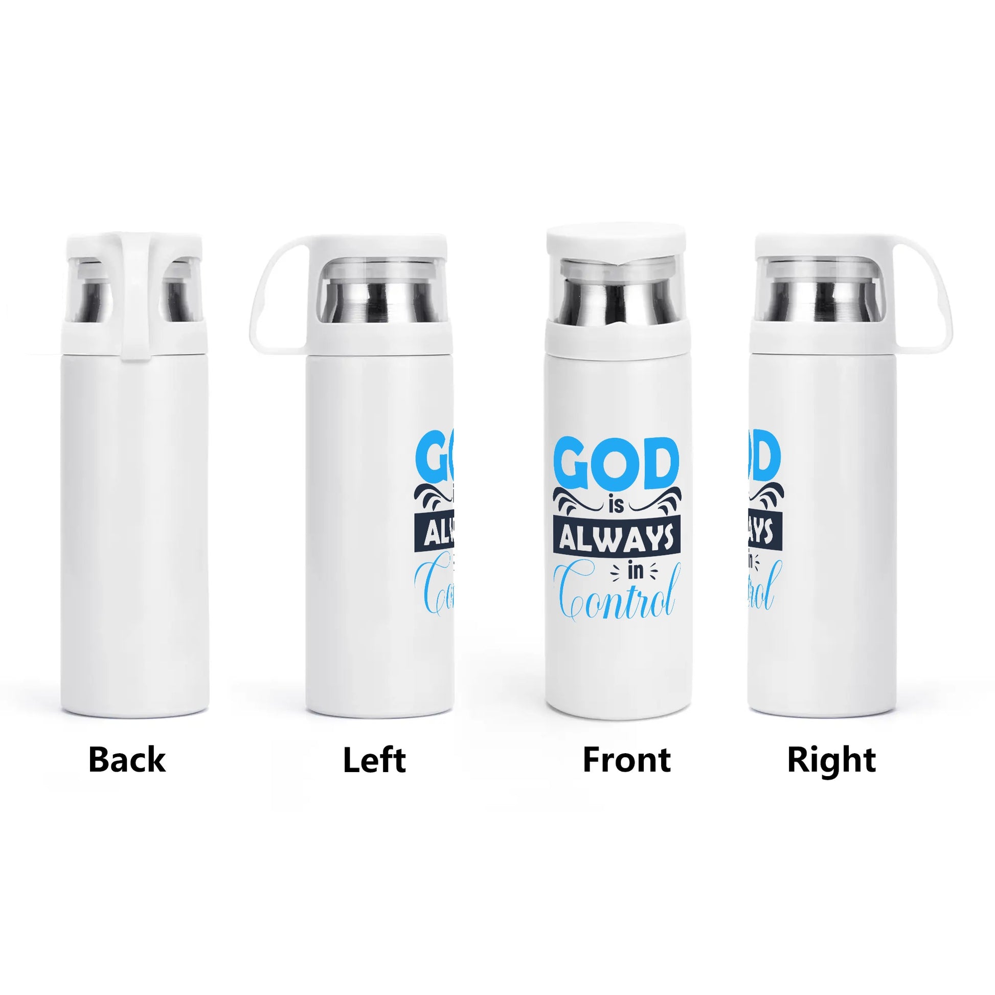 God Is Always In Control Vacuum Bottle with Cup popcustoms