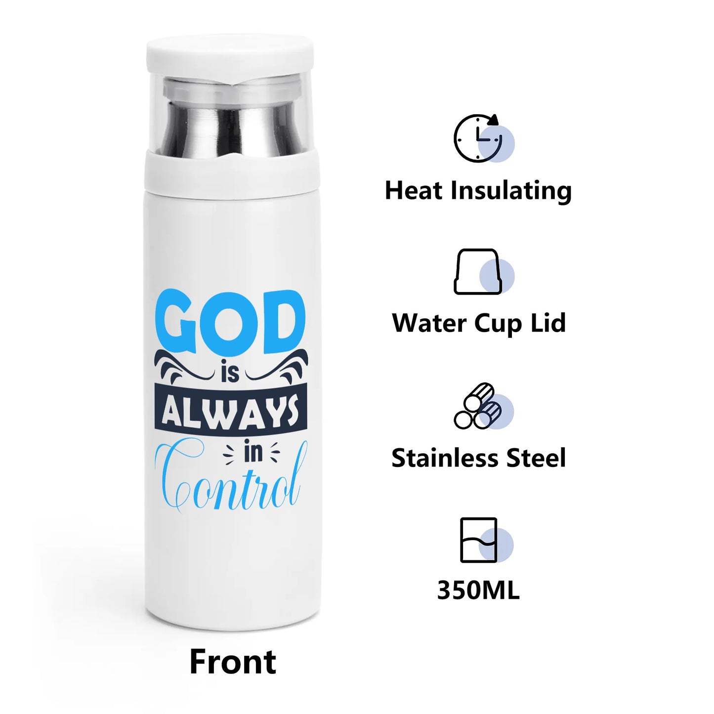 God Is Always In Control Vacuum Bottle with Cup popcustoms