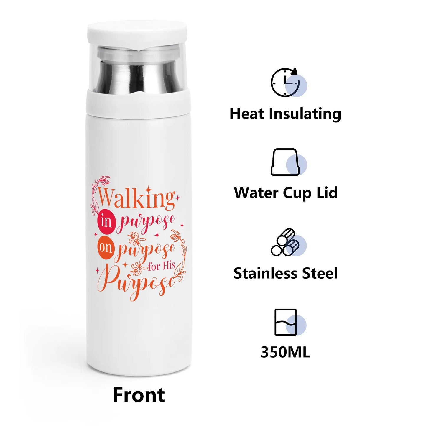 Walking On Purpose In Purpose For His Purpose Vacuum Bottle with Cup popcustoms