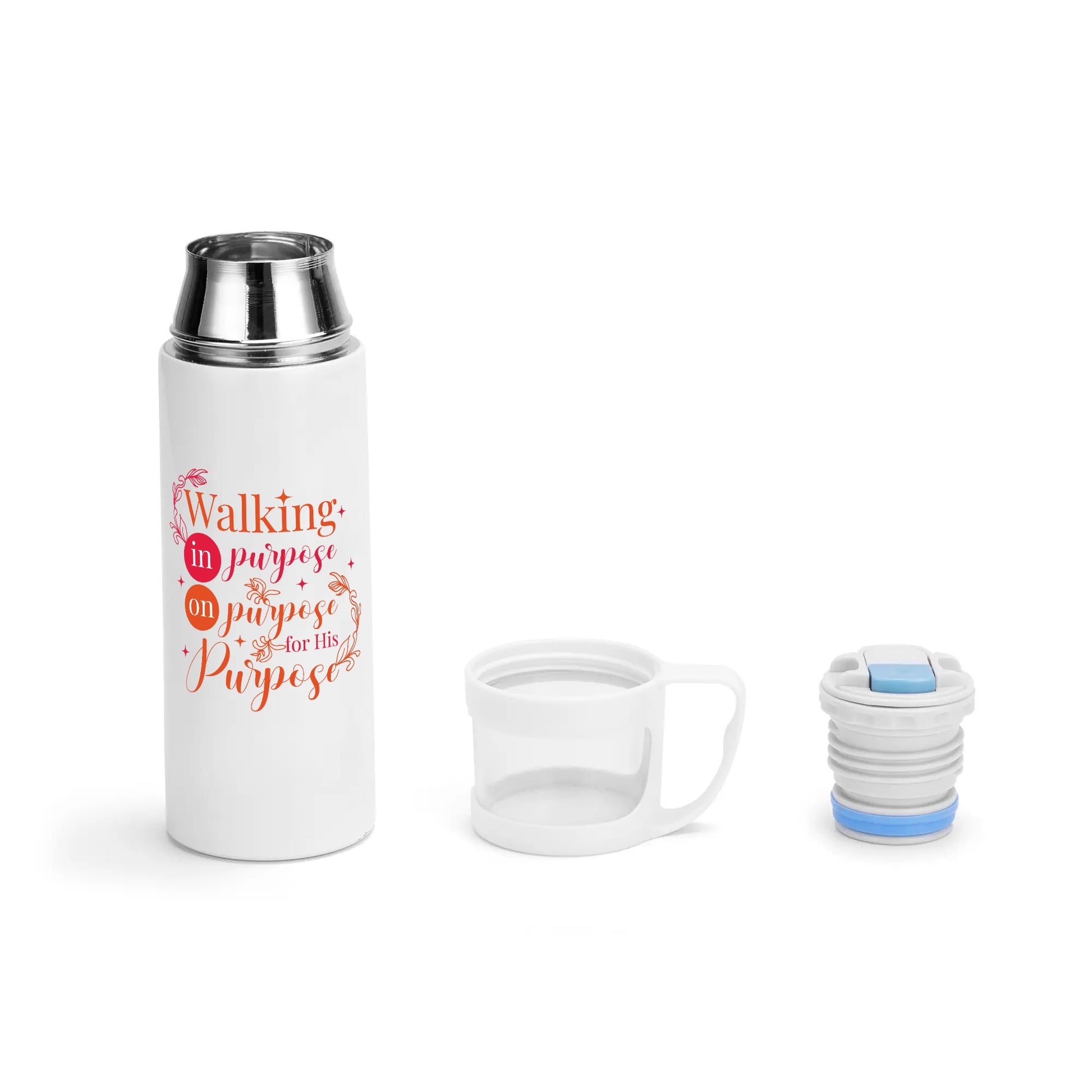 Walking On Purpose In Purpose For His Purpose Vacuum Bottle with Cup popcustoms