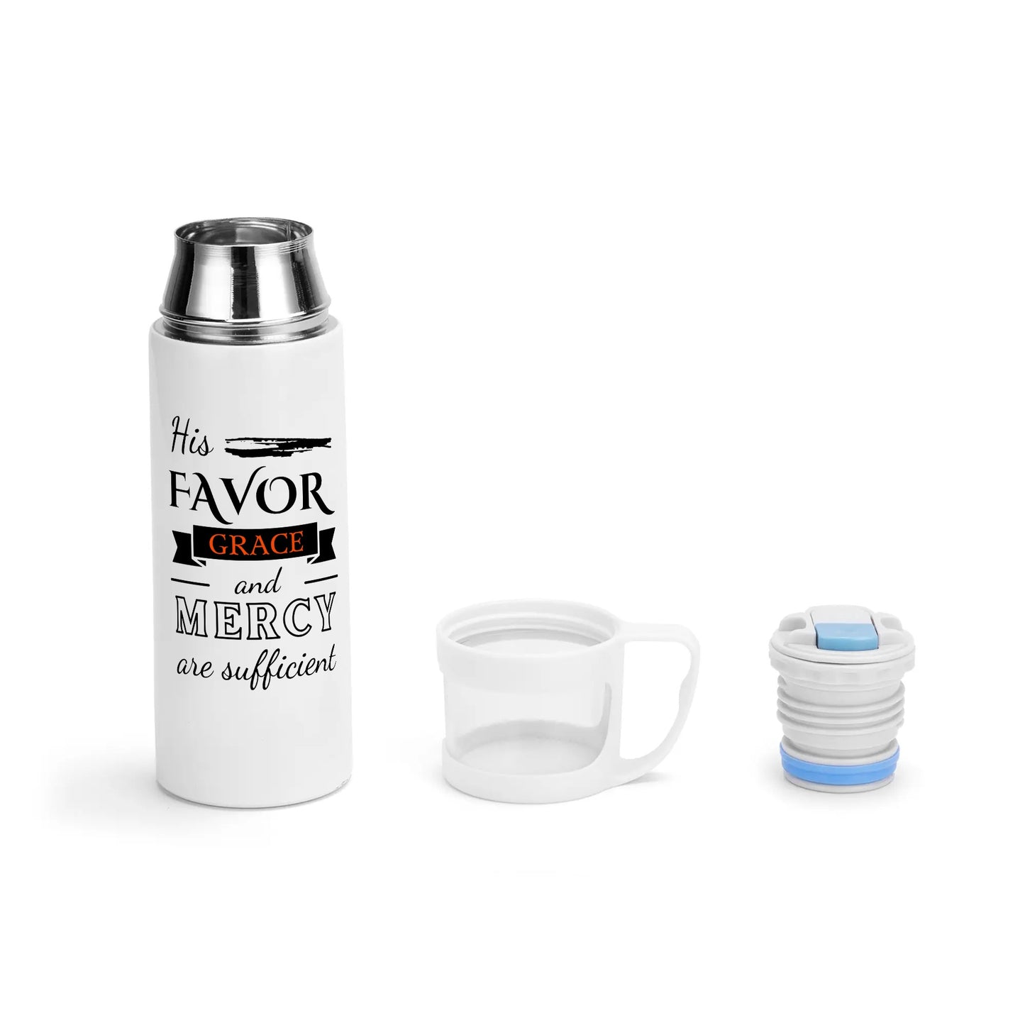 His Favor Grace & Mercy Are Sufficient Vacuum Bottle with Cup popcustoms