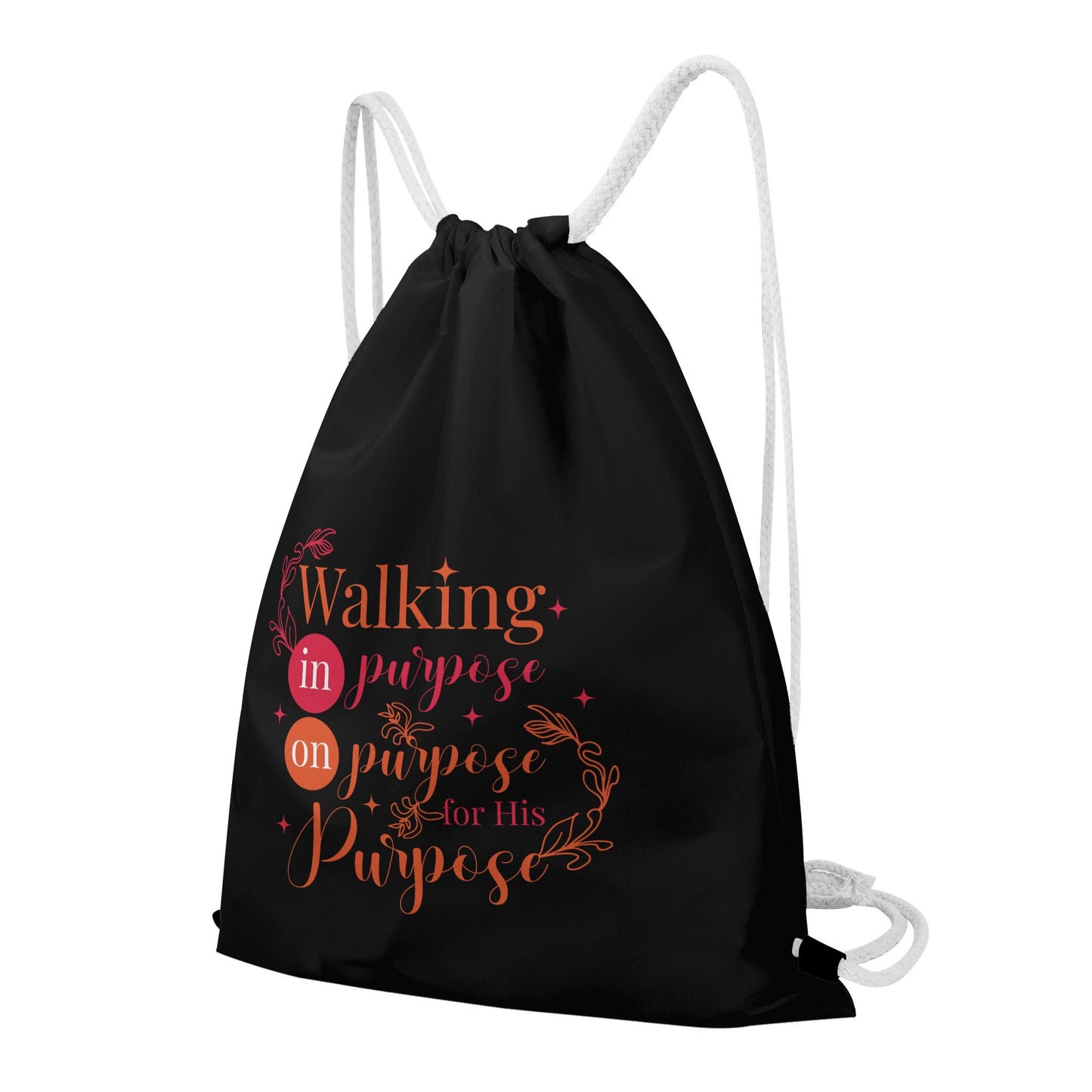 Walking On Purpose In Purpose For His Purpose Gym Drawstring Bag popcustoms