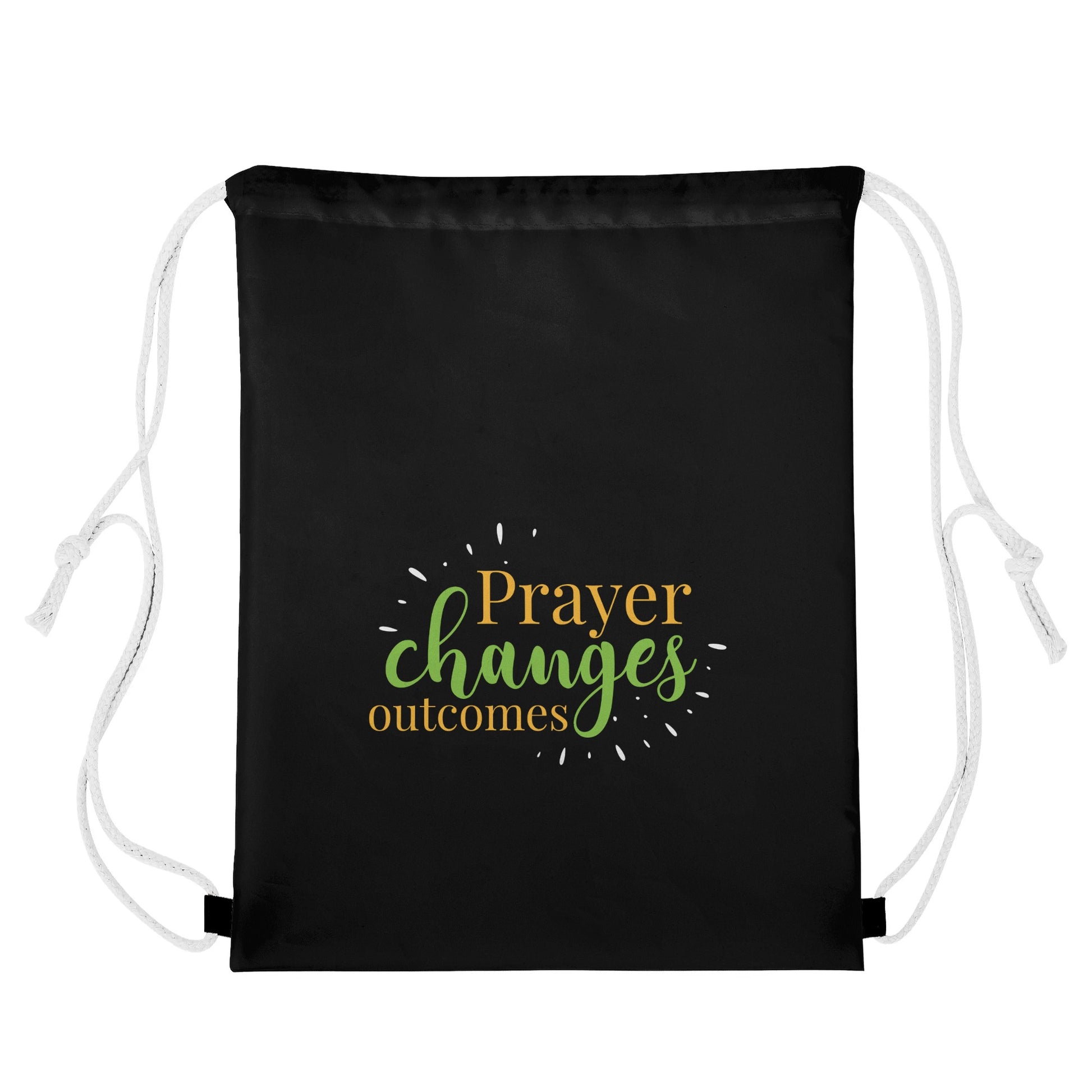 Prayer Changes Outcomes Gym Drawstring Bag popcustoms