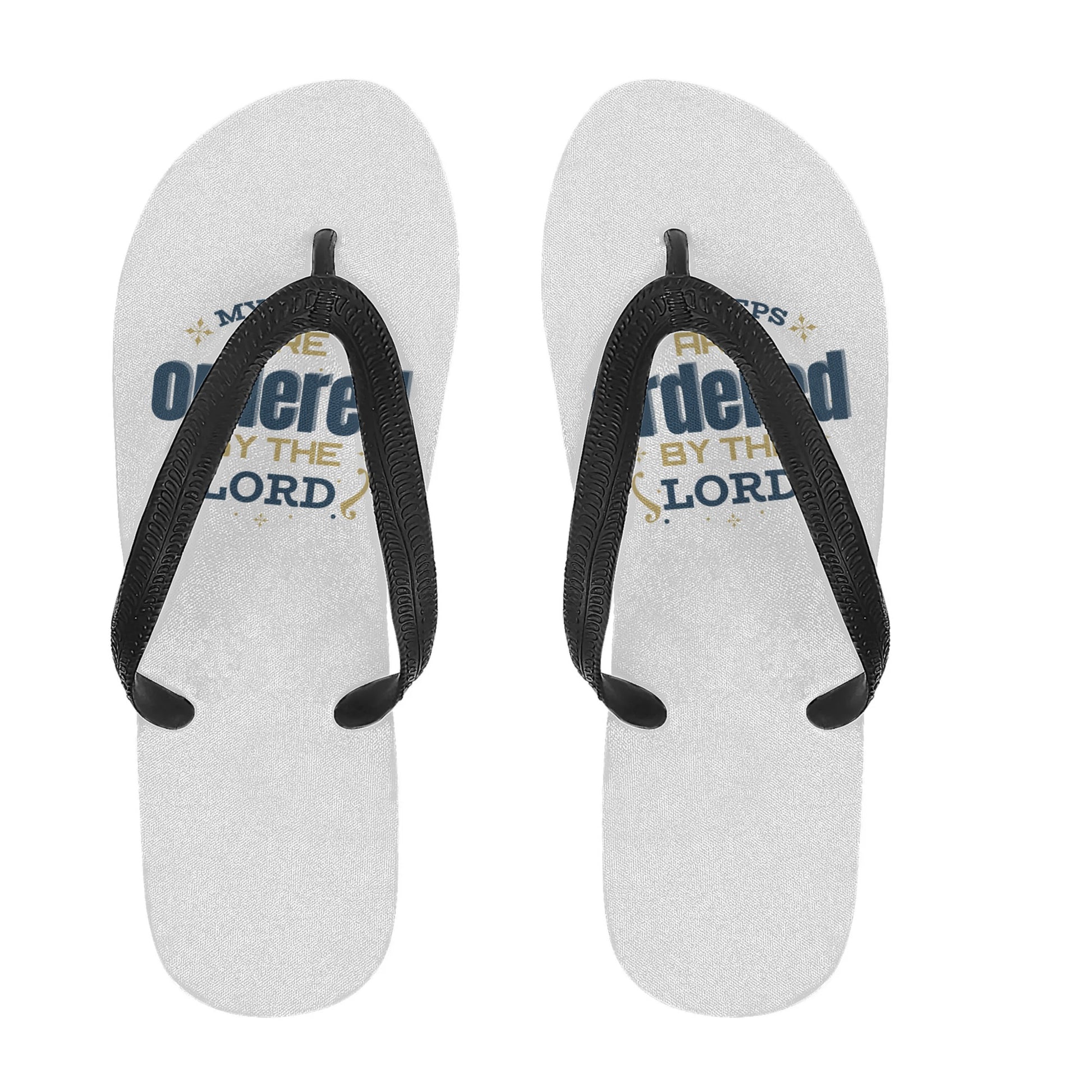 My Steps Are Ordered By The Lord Womens Christian Flip Flops popcustoms
