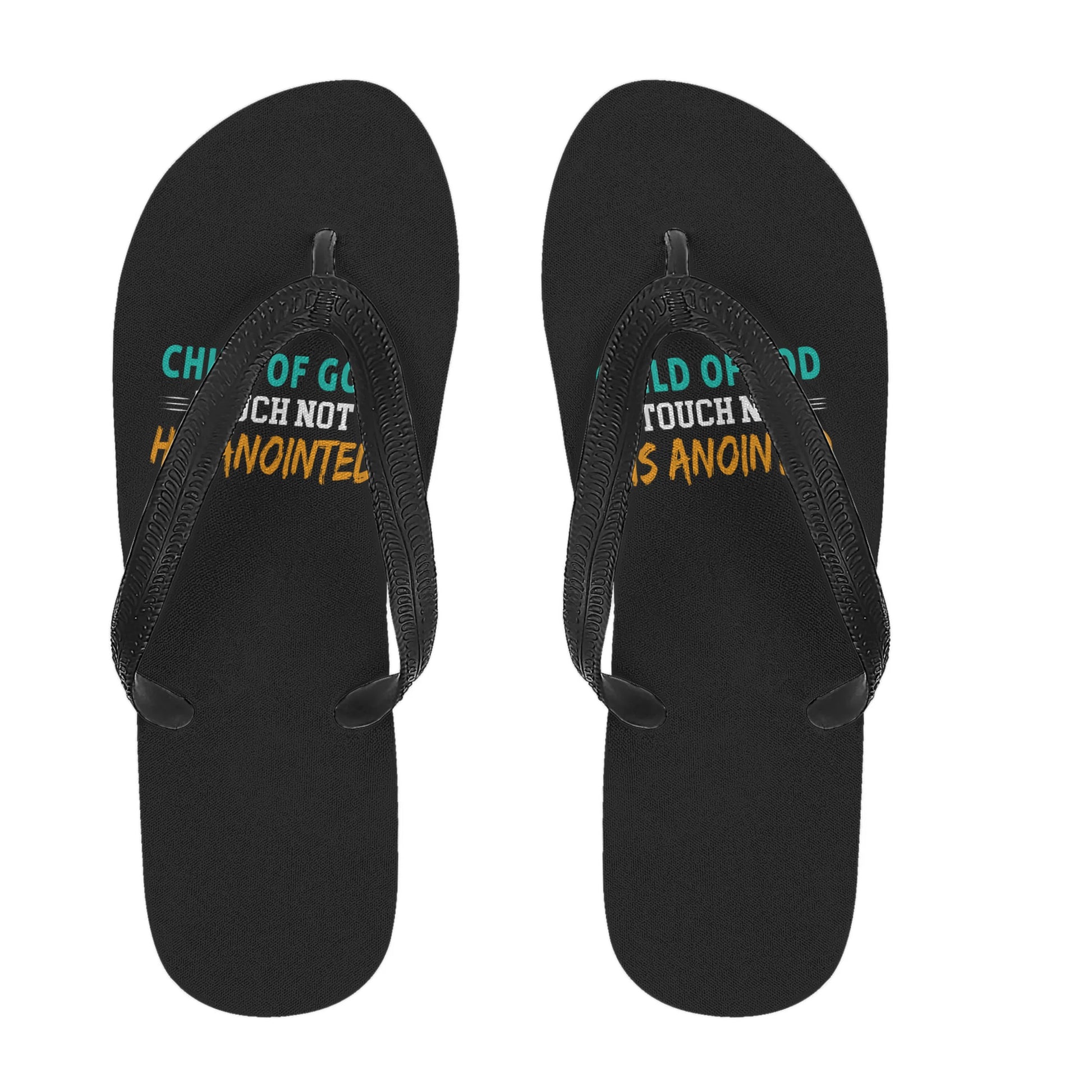 Child Of God Touch Not His Anointed Mens Christian Flip Flops popcustoms