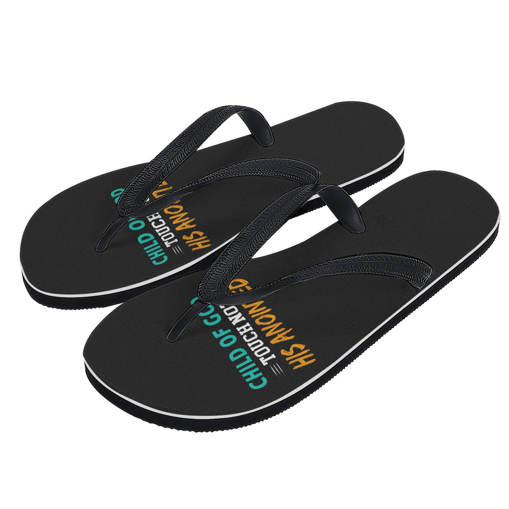 Child Of God Touch Not His Anointed Womens Christian Flip Flops popcustoms