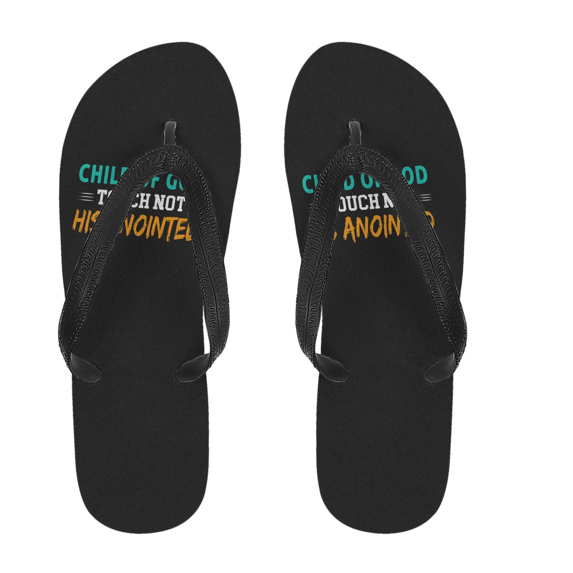 Child Of God Touch Not His Anointed Womens Christian Flip Flops popcustoms