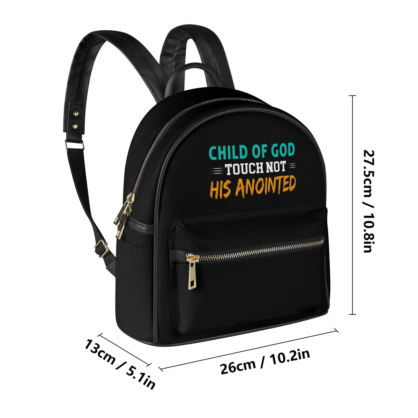 Child Of God Touch Not His Anointed Christian Casual PU Leather Backpack popcustoms