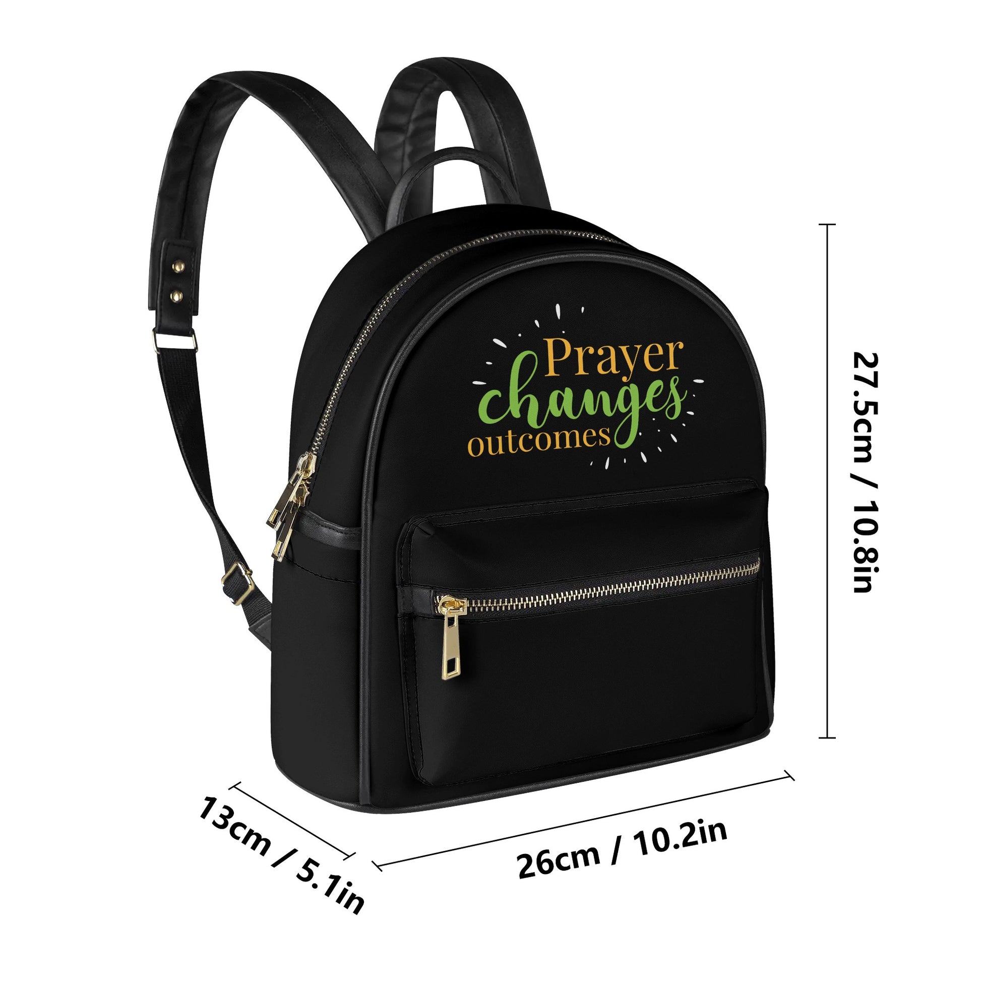 Prayer Changes Outcomes Christian Casual PU Leather Backpack popcustoms