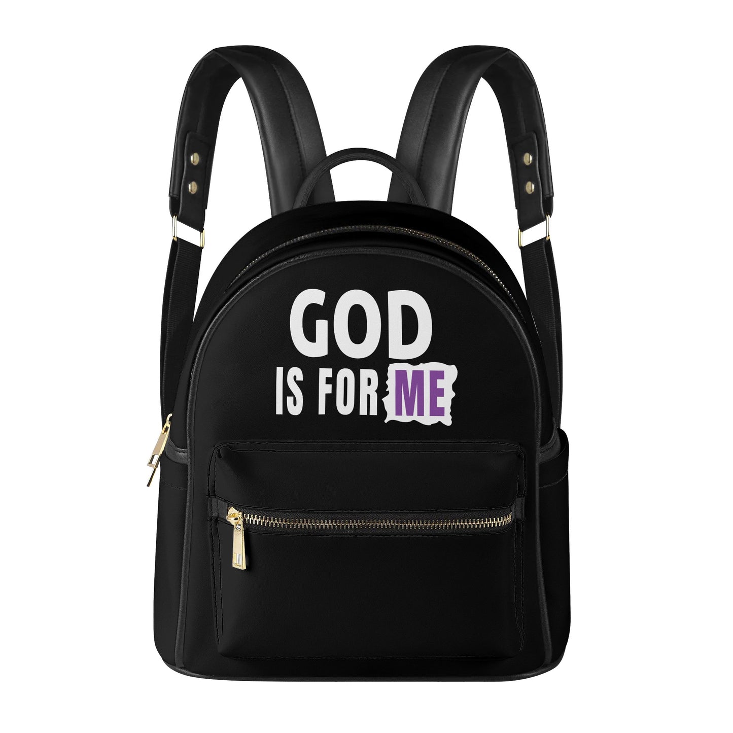 God Is For Me Christian Casual PU Leather Backpack popcustoms