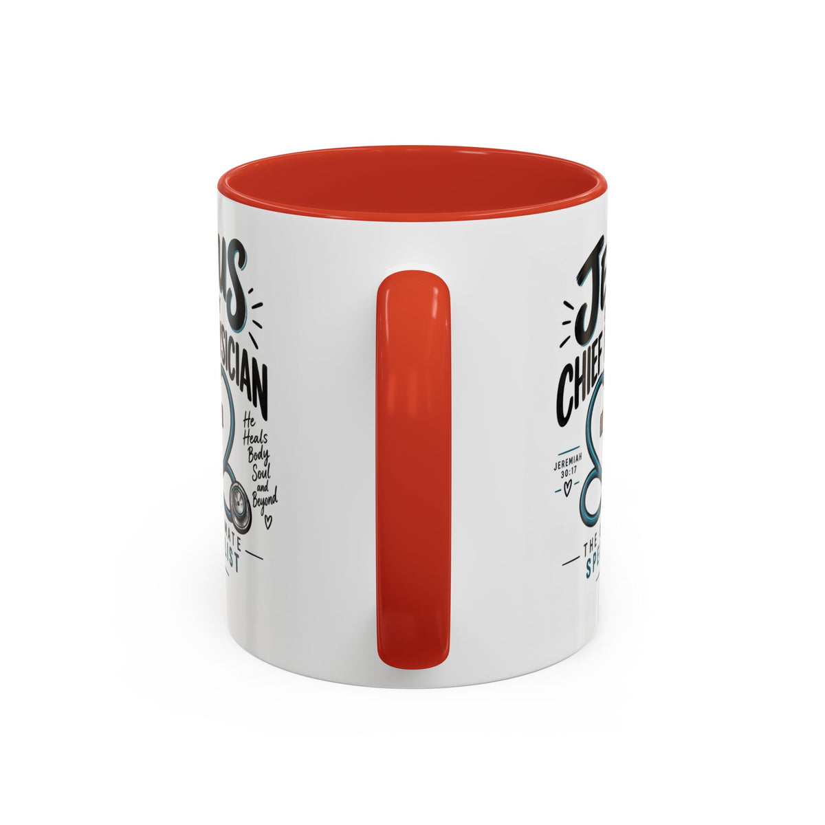 Jesus Is My Chief Physician Accent Coffee Mug – Christian Faith Medical Gift