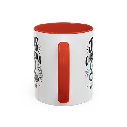 Jesus Is My Chief Physician Accent Coffee Mug – Christian Faith Medical Gift