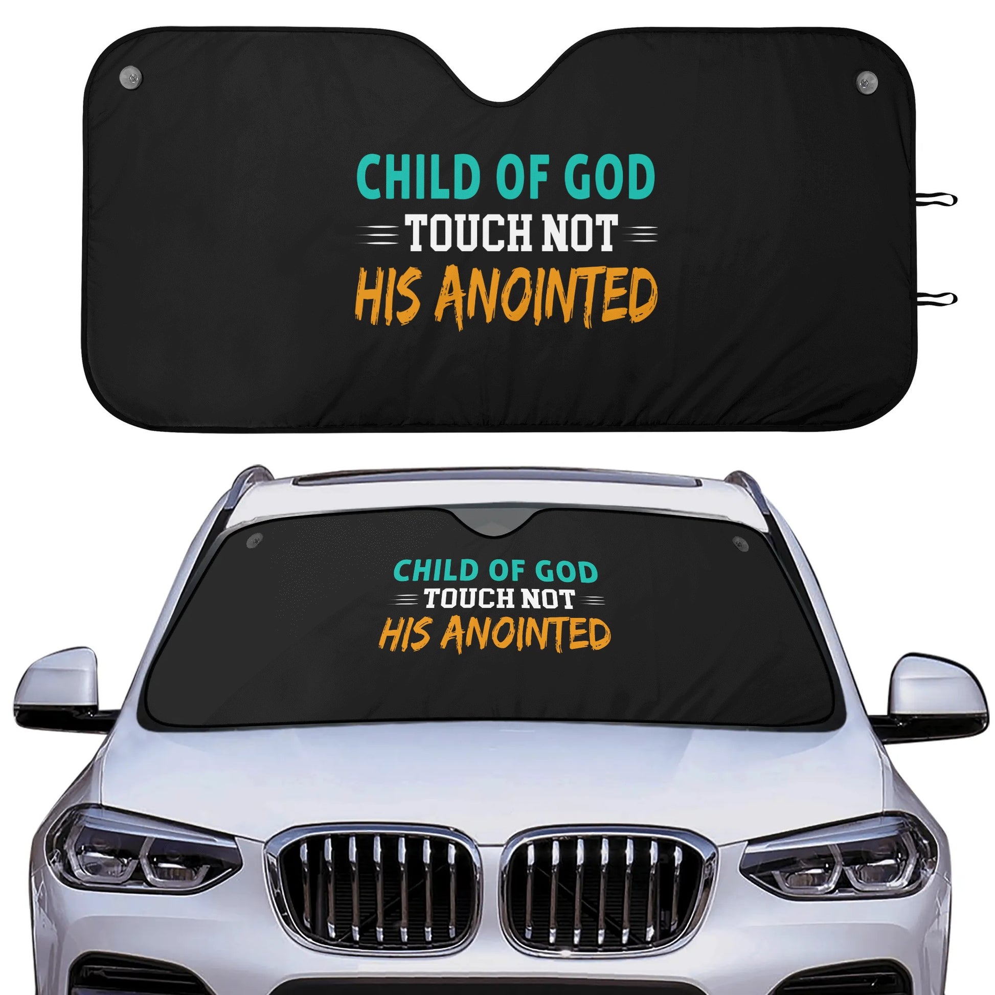 Child Of God Touch Not His Anointed Car Sunshade Christian Car Accessories popcustoms