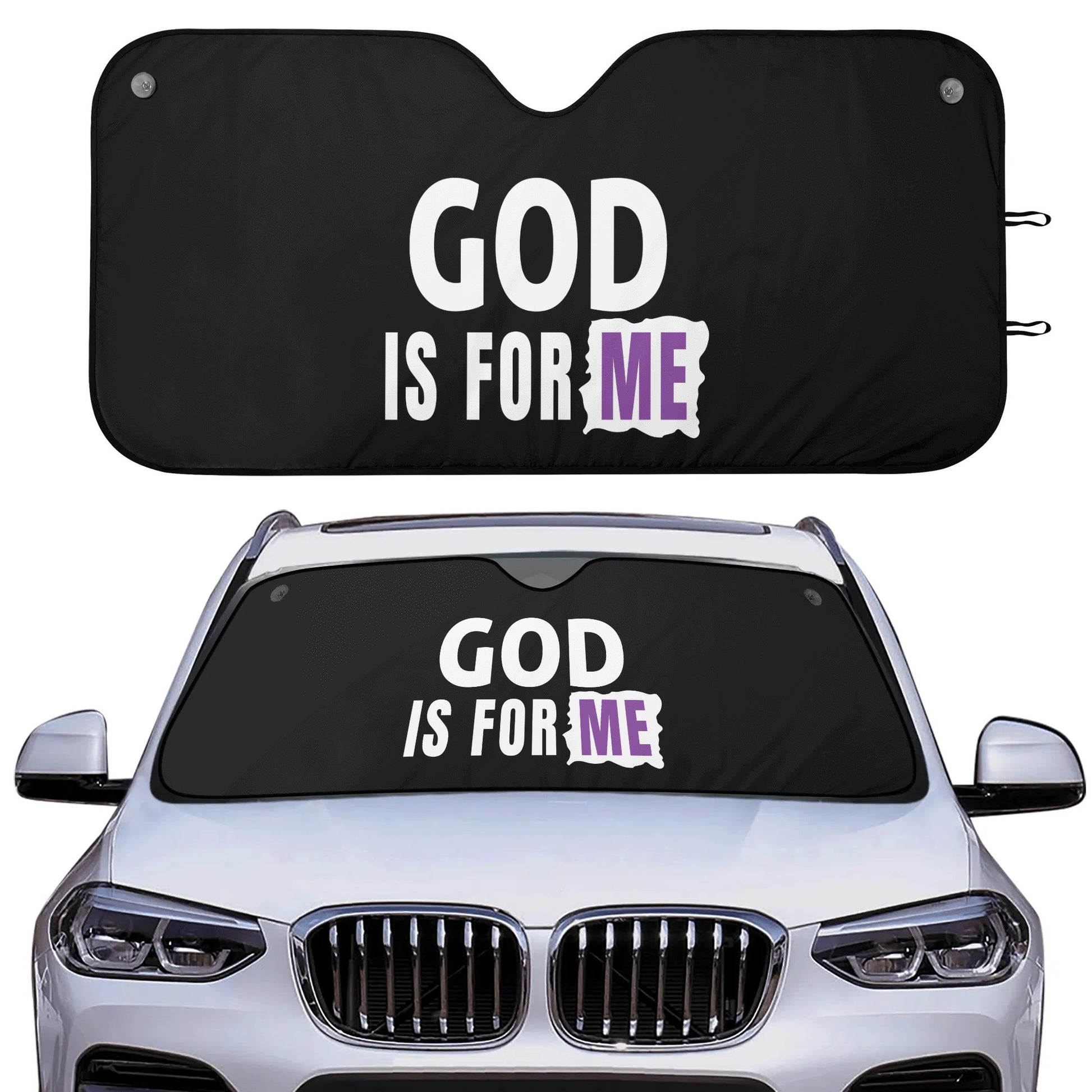 God Is For Me Car Sunshade Christian Car Accessories popcustoms