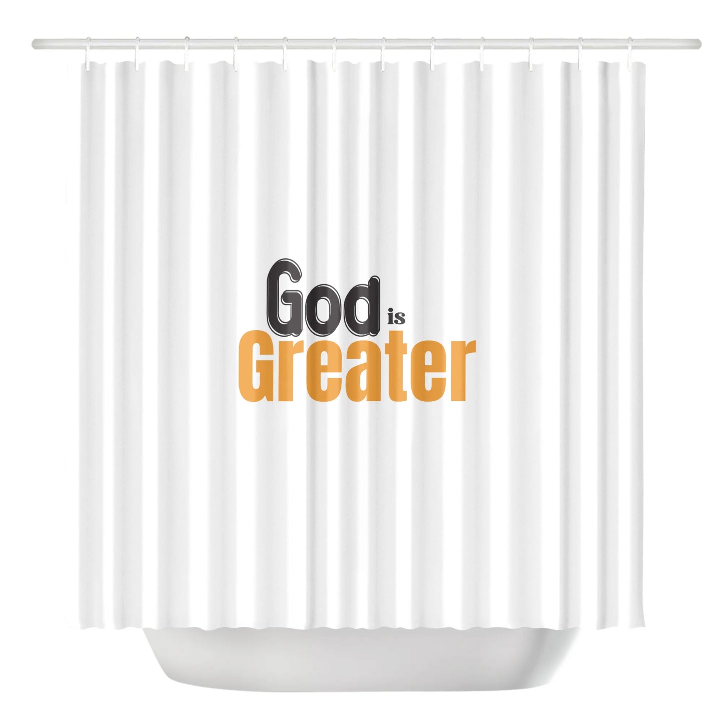 God Is Greater Christian Shower Curtain popcustoms