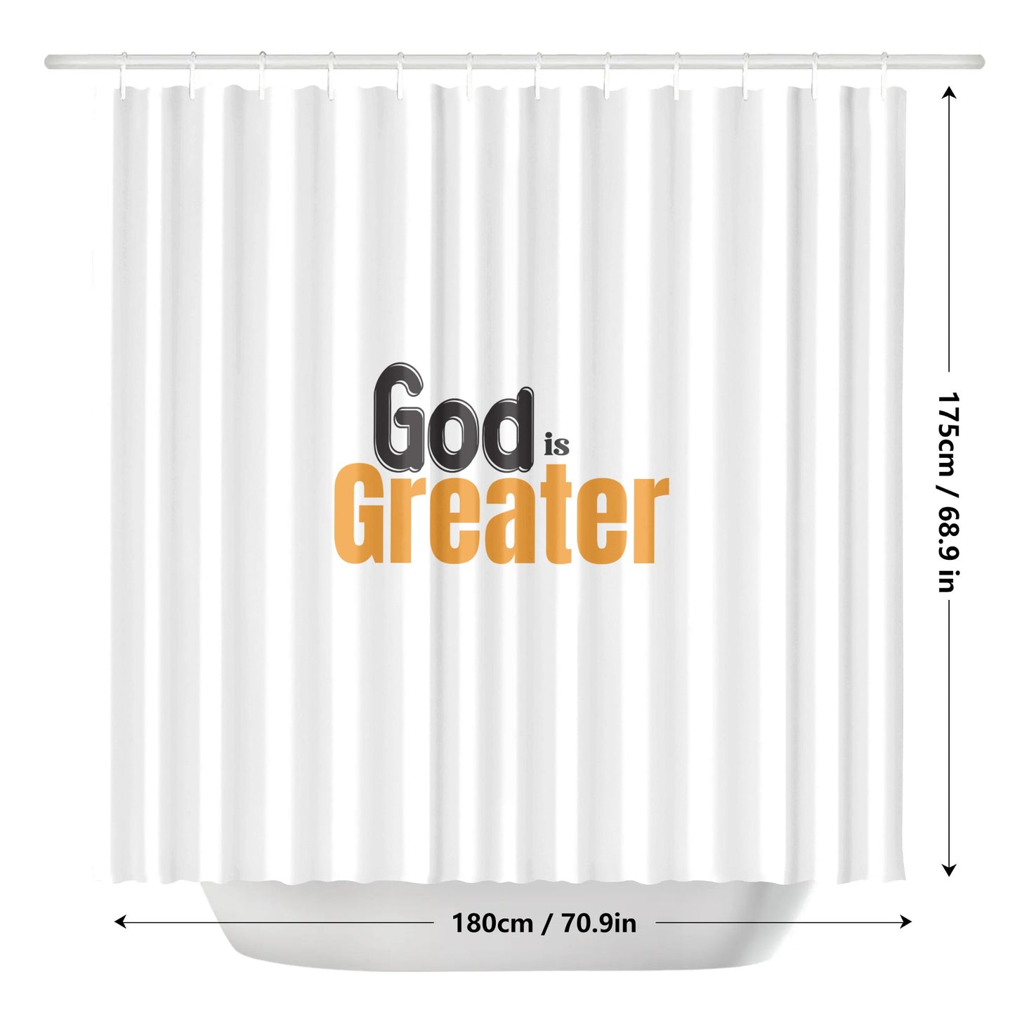 God Is Greater Christian Shower Curtain popcustoms