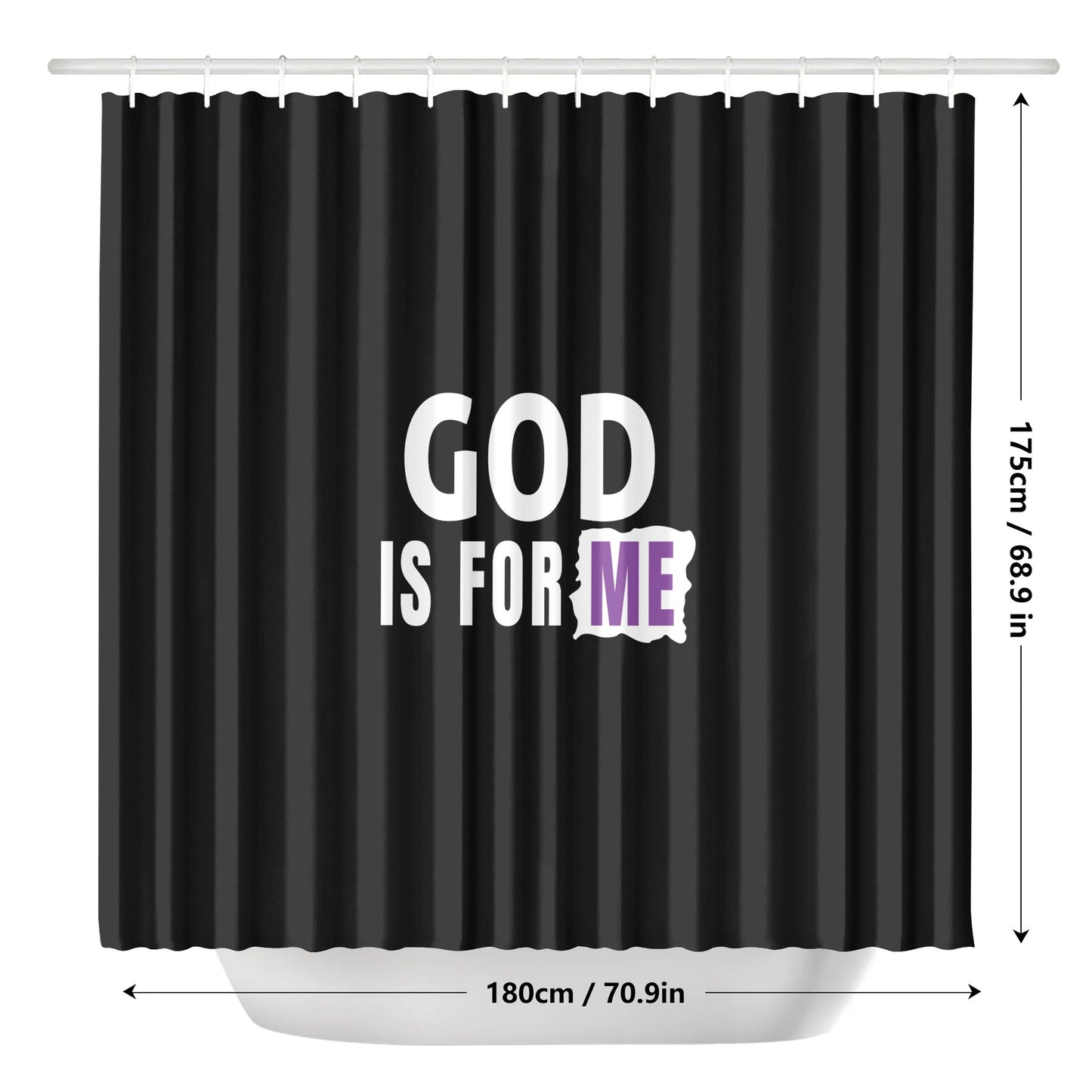 God Is For Me Christian Shower Curtain popcustoms