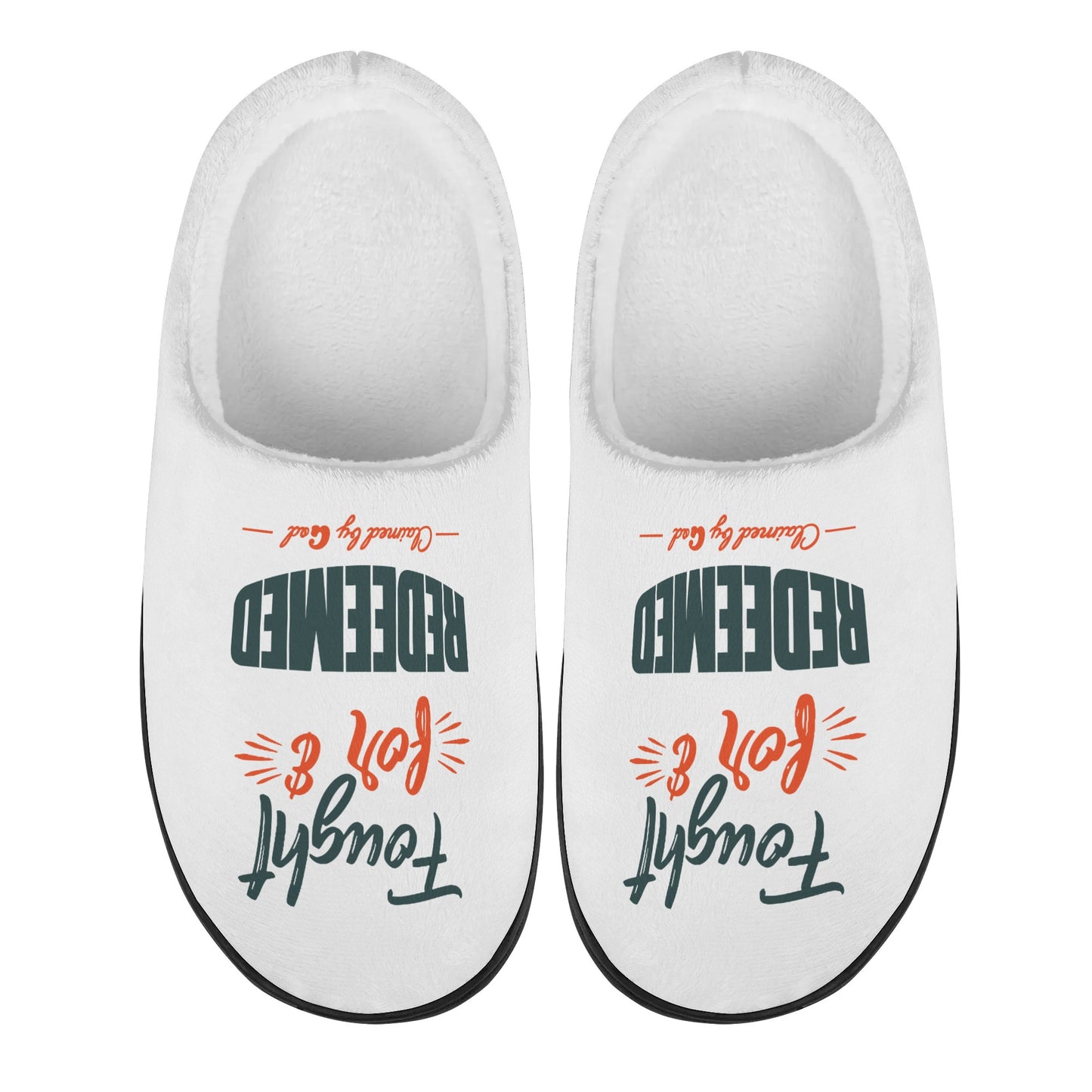 Fought For And Redeemed Unisex Rubber Autumn Christian Slipper Room Shoes popcustoms
