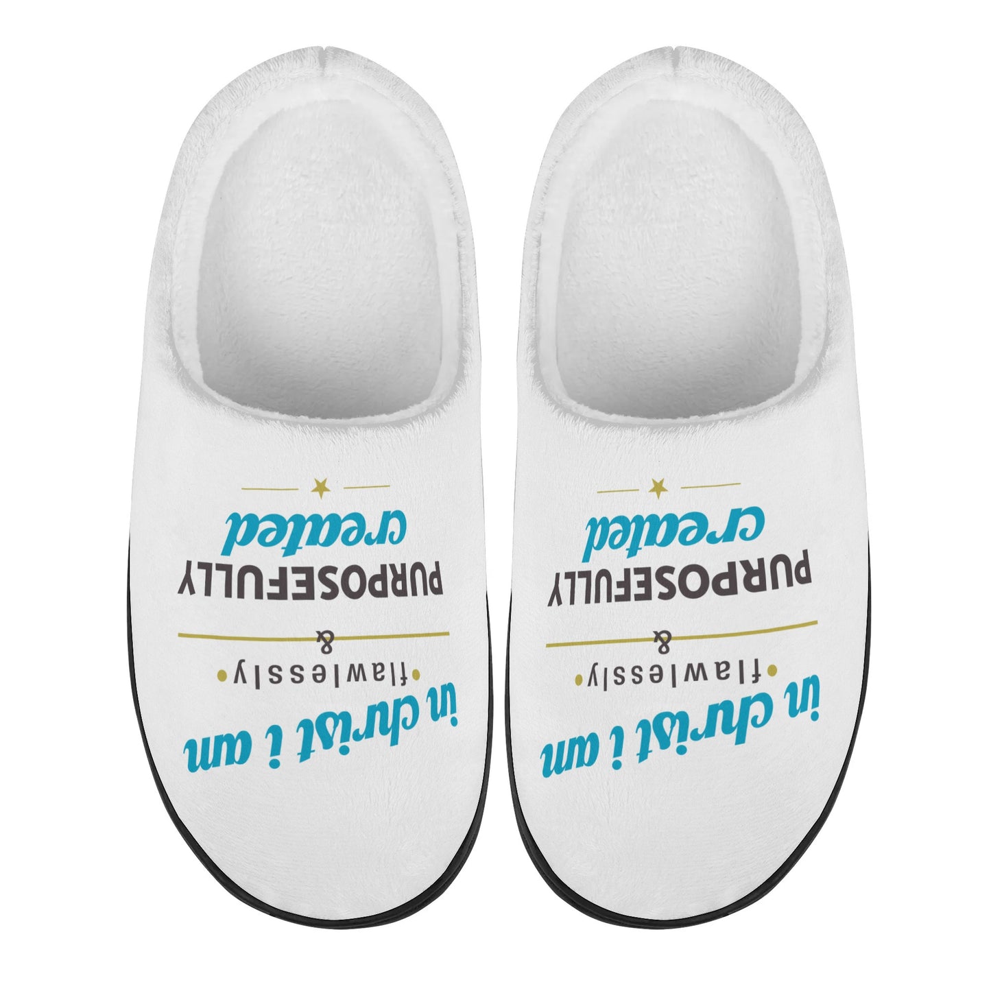 In Christ I Am Flawlessly & Purposefully Created Unisex Rubber Autumn Christian Slipper Room Shoes popcustoms