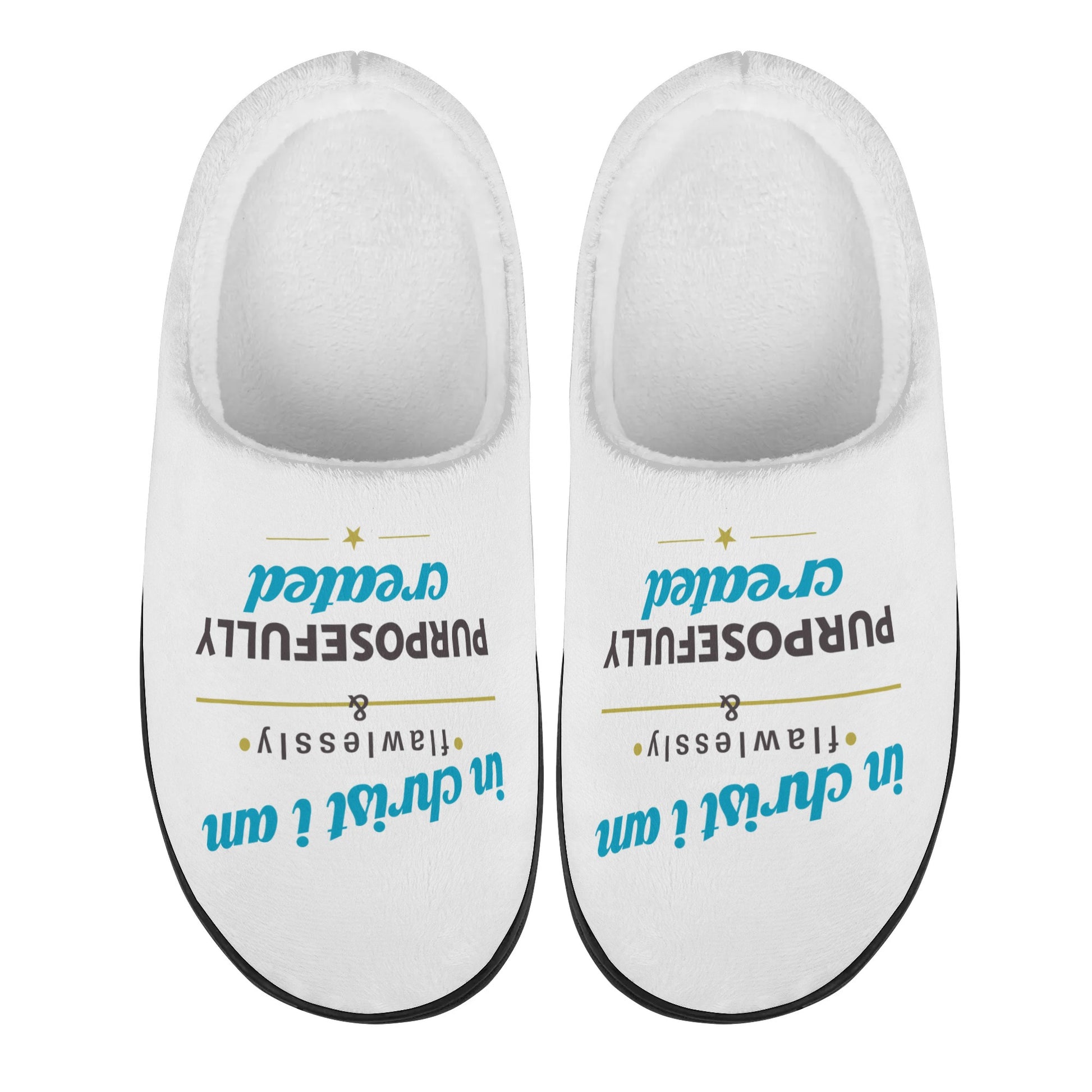 In Christ I Am Flawlessly & Purposefully Created Unisex Rubber Autumn Christian Slipper Room Shoes popcustoms