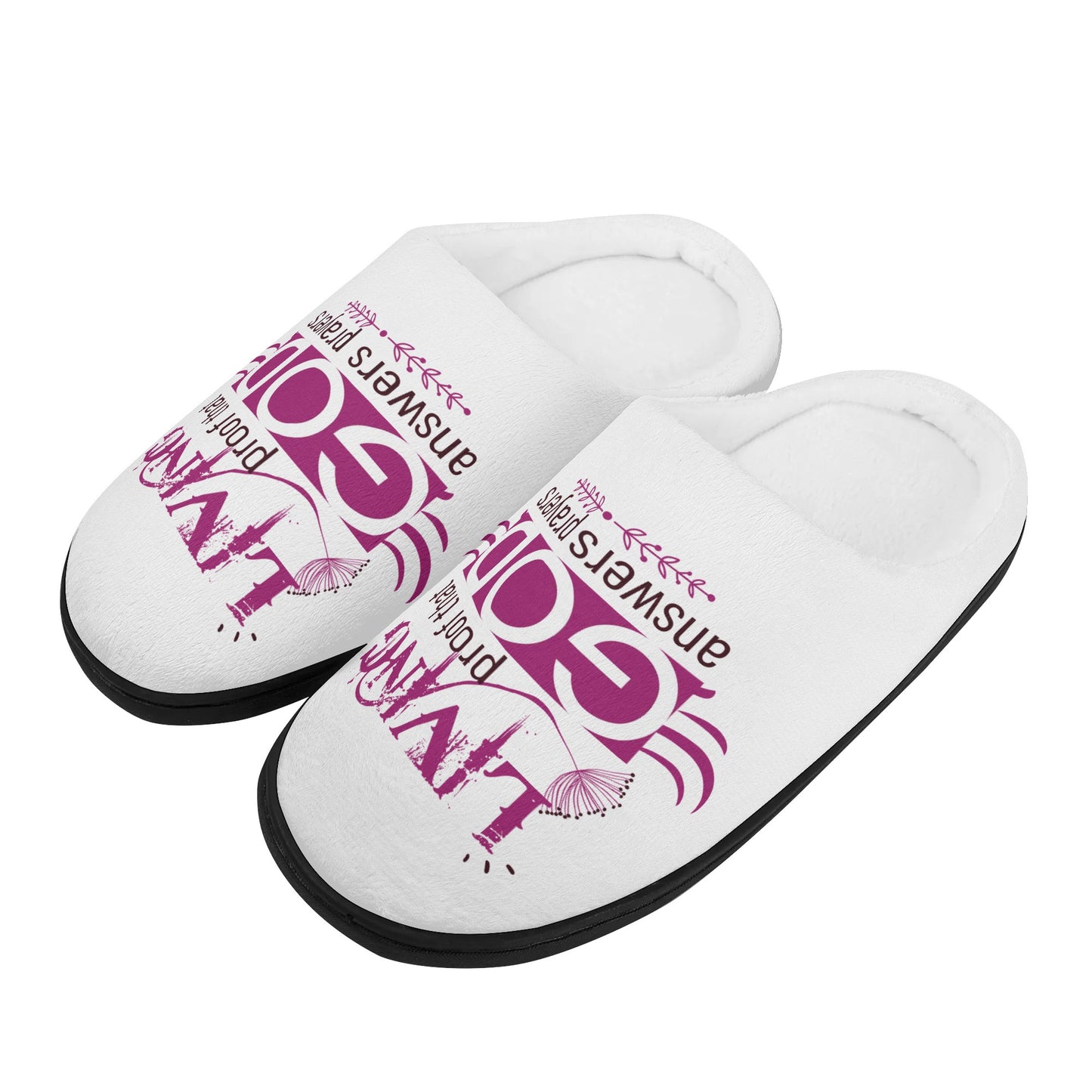 Living Proof That God Answers Prayers Unisex Rubber Autumn Christian Slipper Room Shoes popcustoms