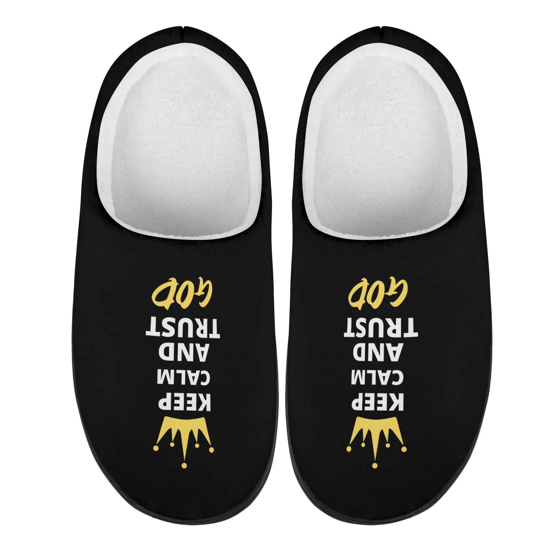 Keep Calm & Trust God Unisex Rubber Autumn Christian Slipper Room Shoes popcustoms