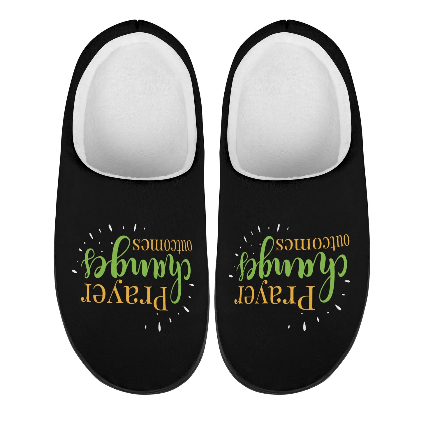 Prayer Changes Outcomes Unisex Rubber Autumn Christian Slipper Room Shoes popcustoms