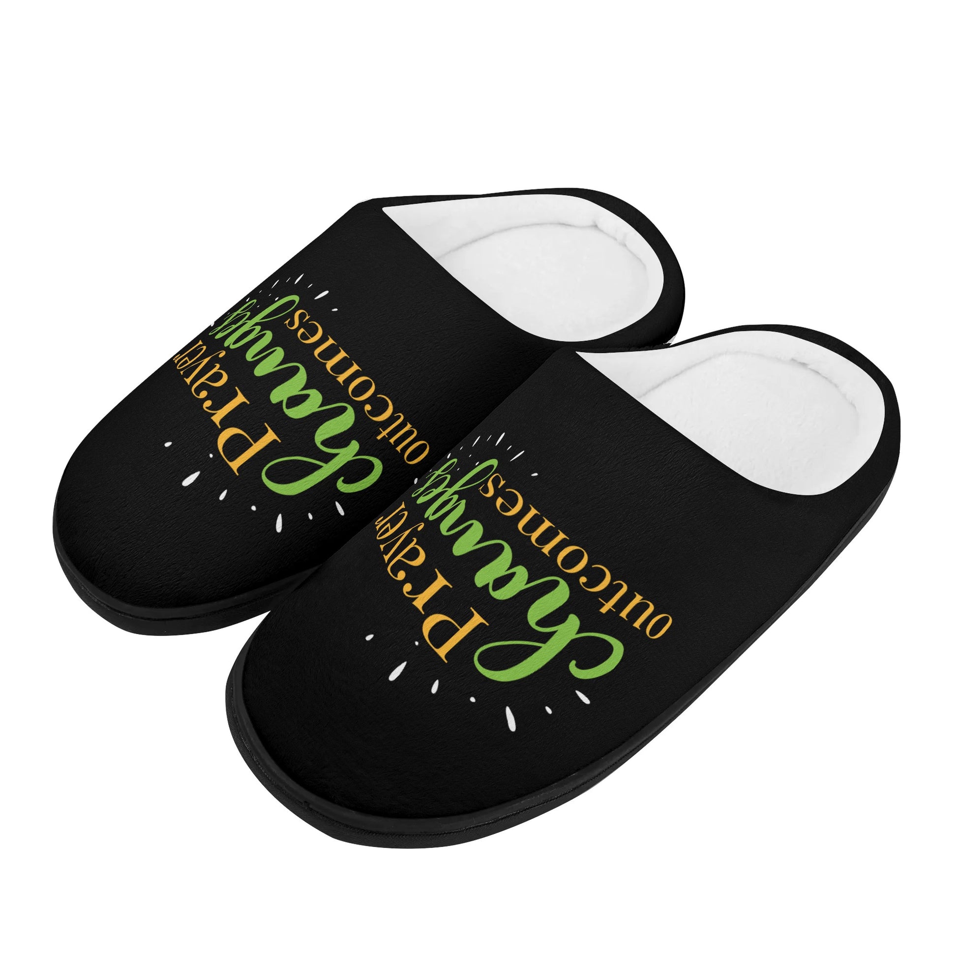 Prayer Changes Outcomes Unisex Rubber Autumn Christian Slipper Room Shoes popcustoms