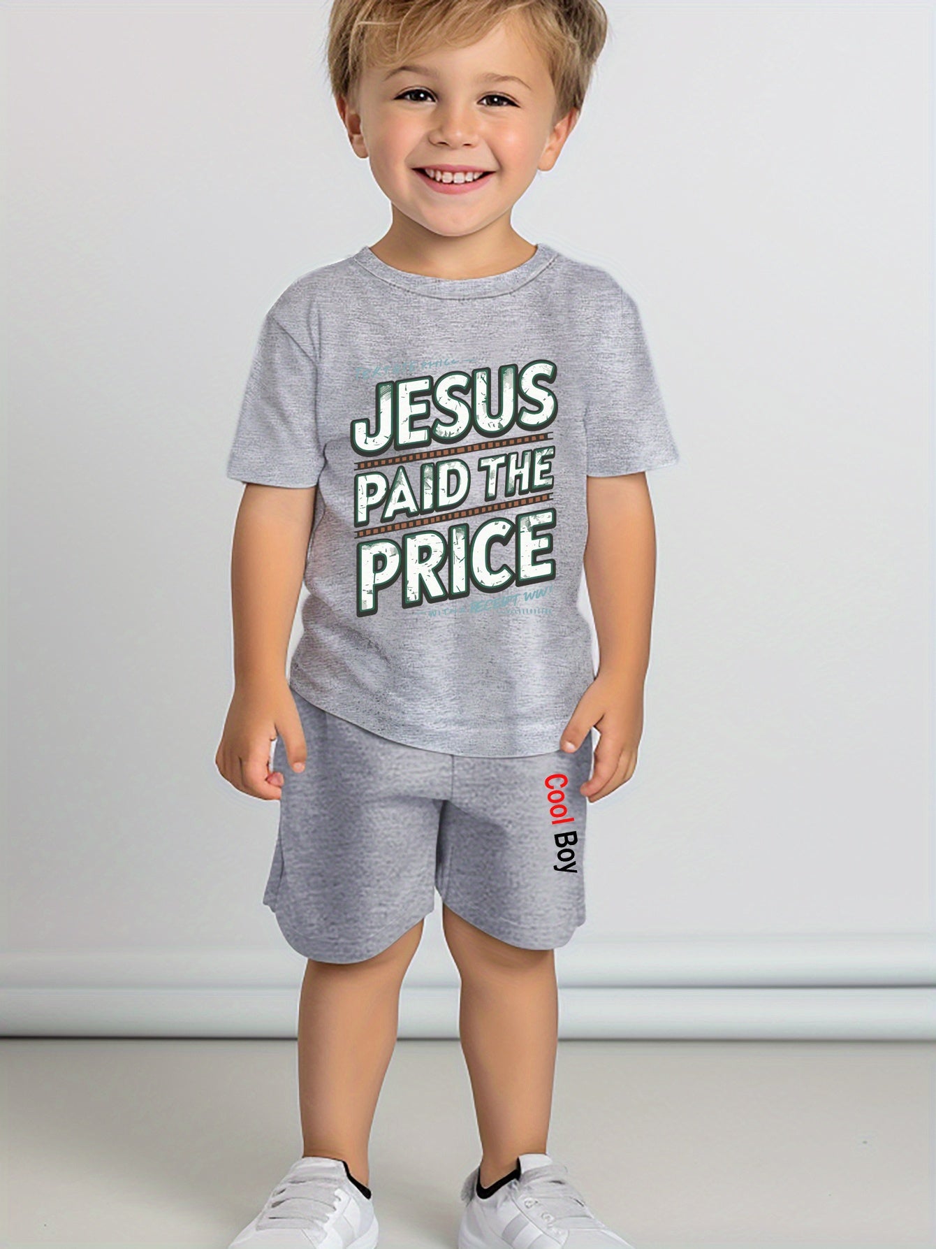 Jesus Paid The Price Toddler Christian Casual Outfit claimedbygoddesigns