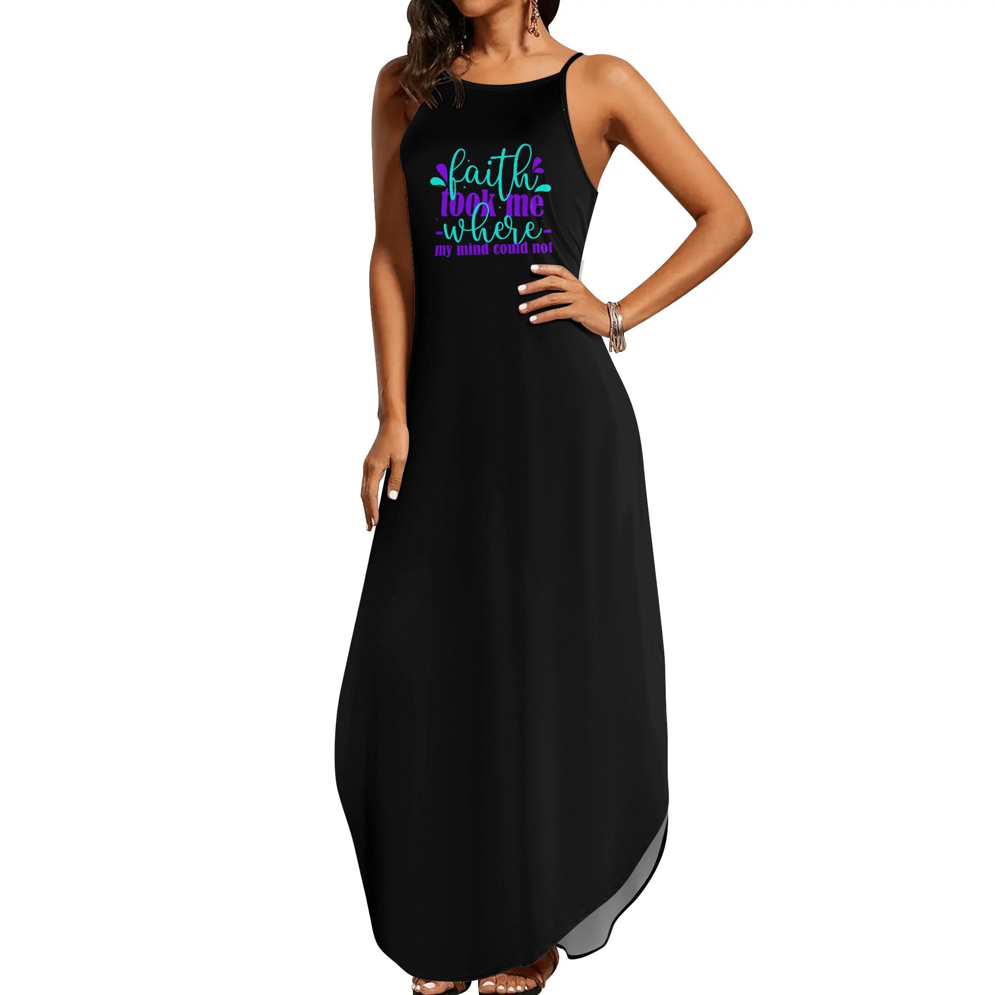 Faith Took Me Where My Mind Could NOt Womens Christian Elegant Sleeveless Summer Maxi Dress popcustoms