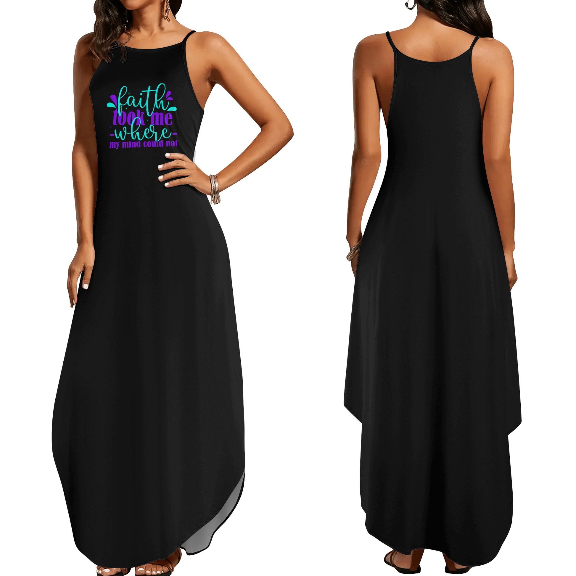 Faith Took Me Where My Mind Could NOt Womens Christian Elegant Sleeveless Summer Maxi Dress popcustoms